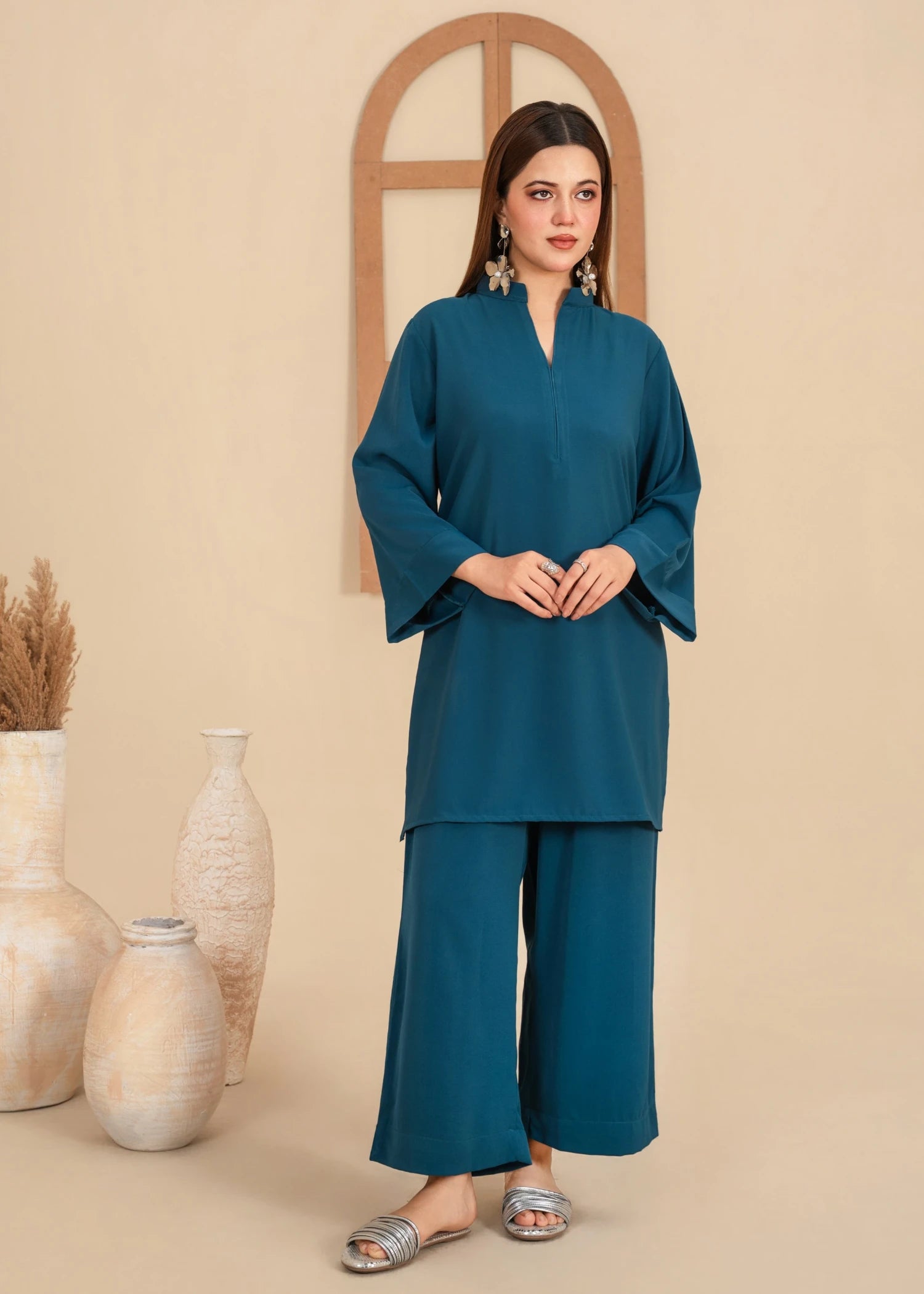 twill polyester Co Ord Sets in Teal