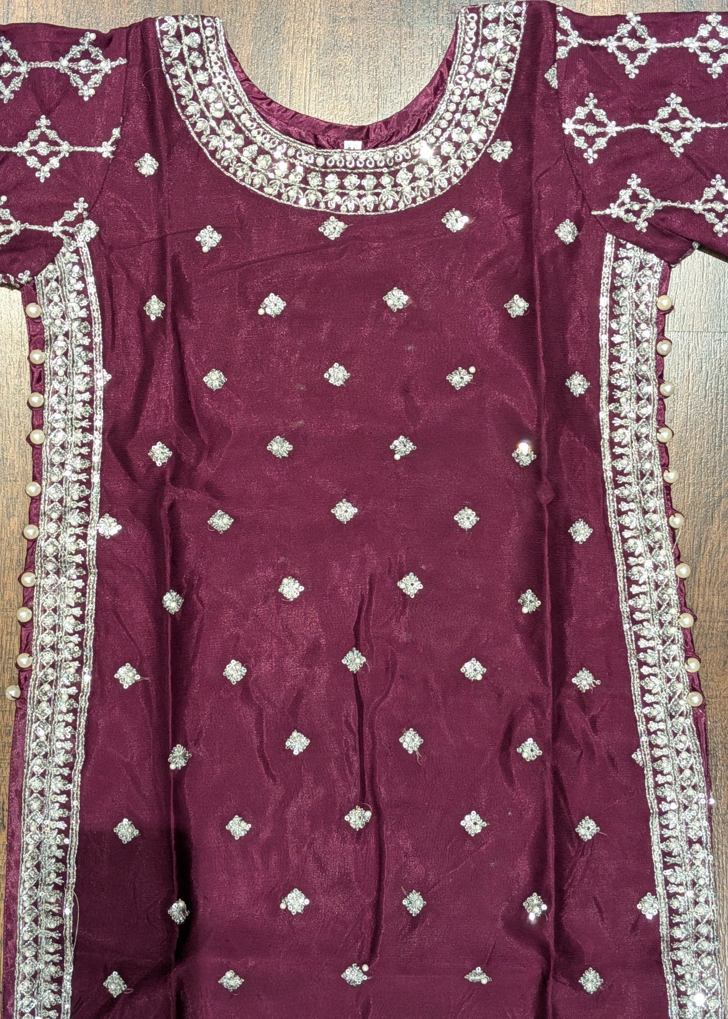 organza Kurta Set in Purple