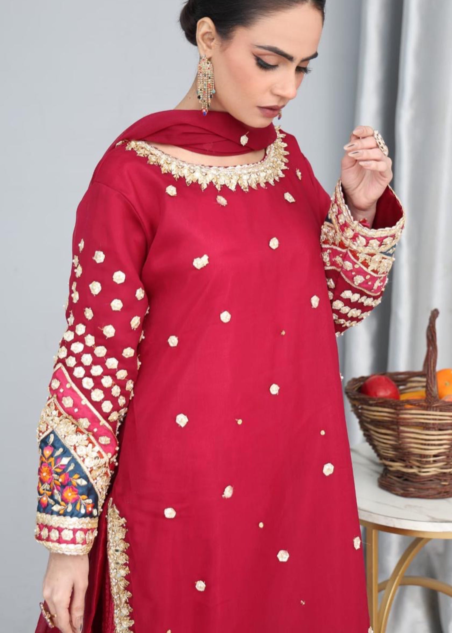 chiffon Sharara in Amaranth