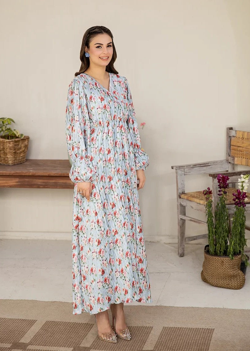 silk Dress in Powder blue