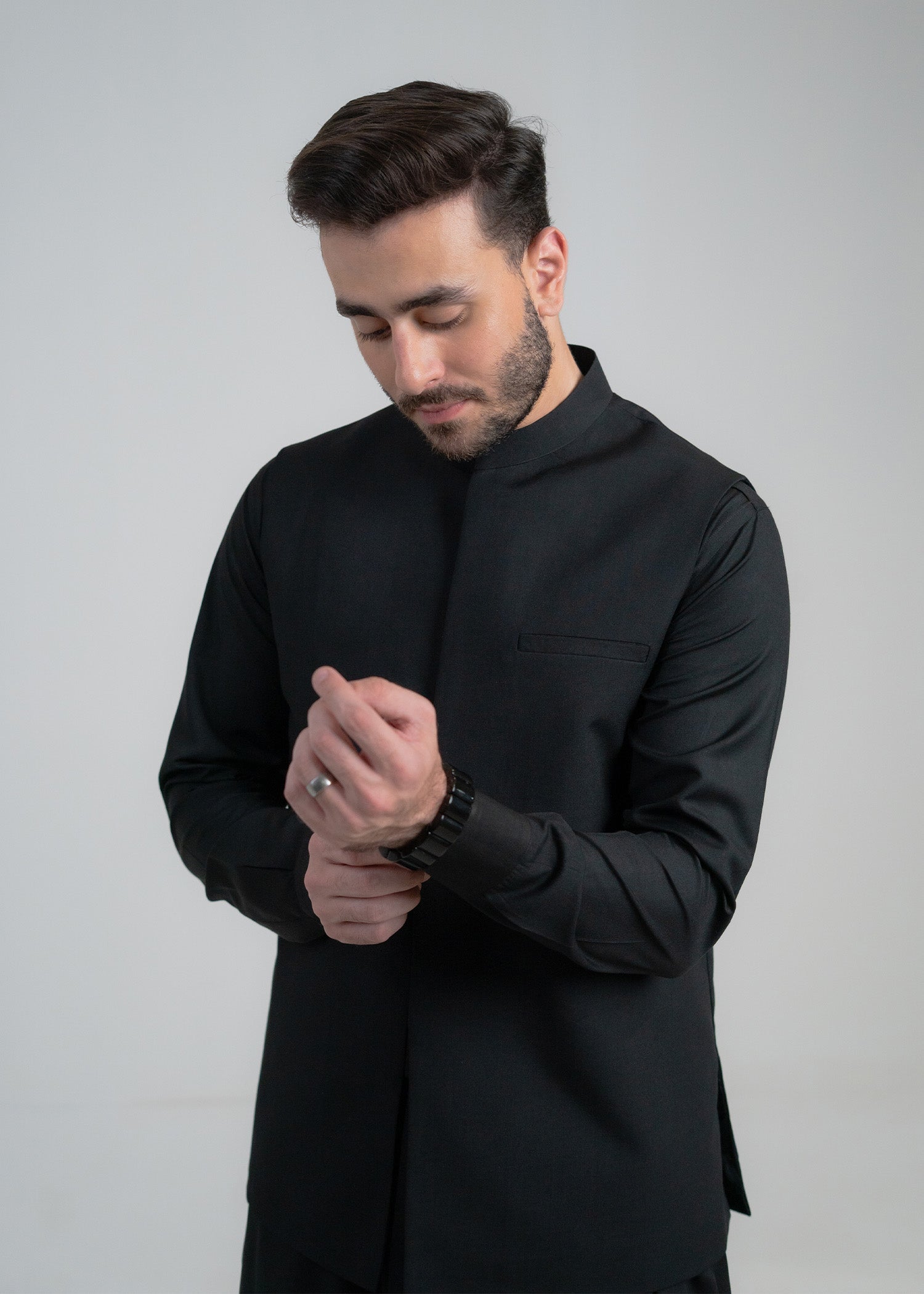 wash & wear Waistcoat in Black by Buraq