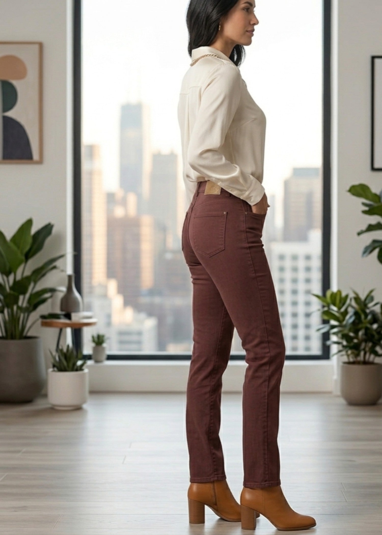 denim Jeans in Burnt umber