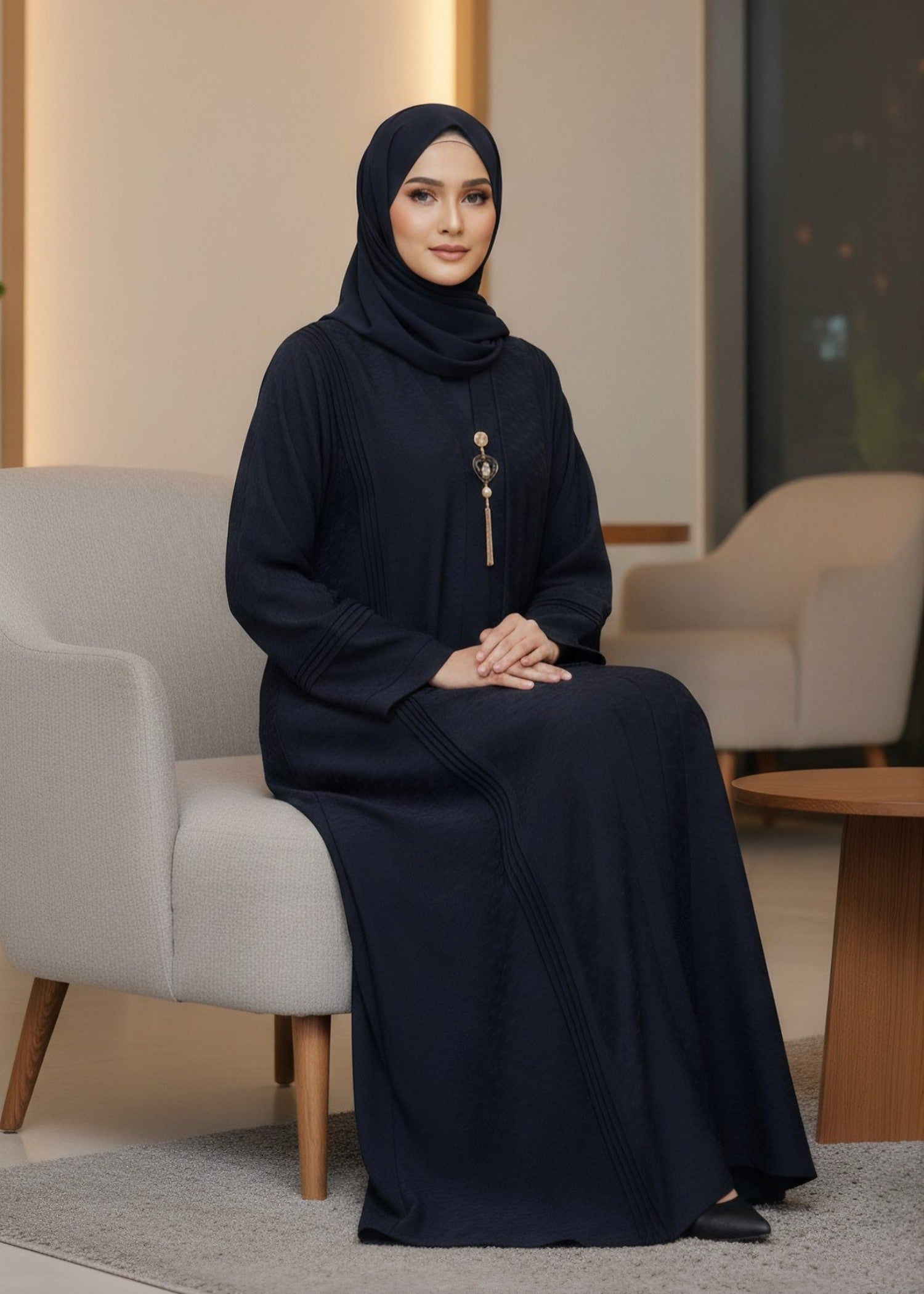 nidha Abaya in Midnight blue