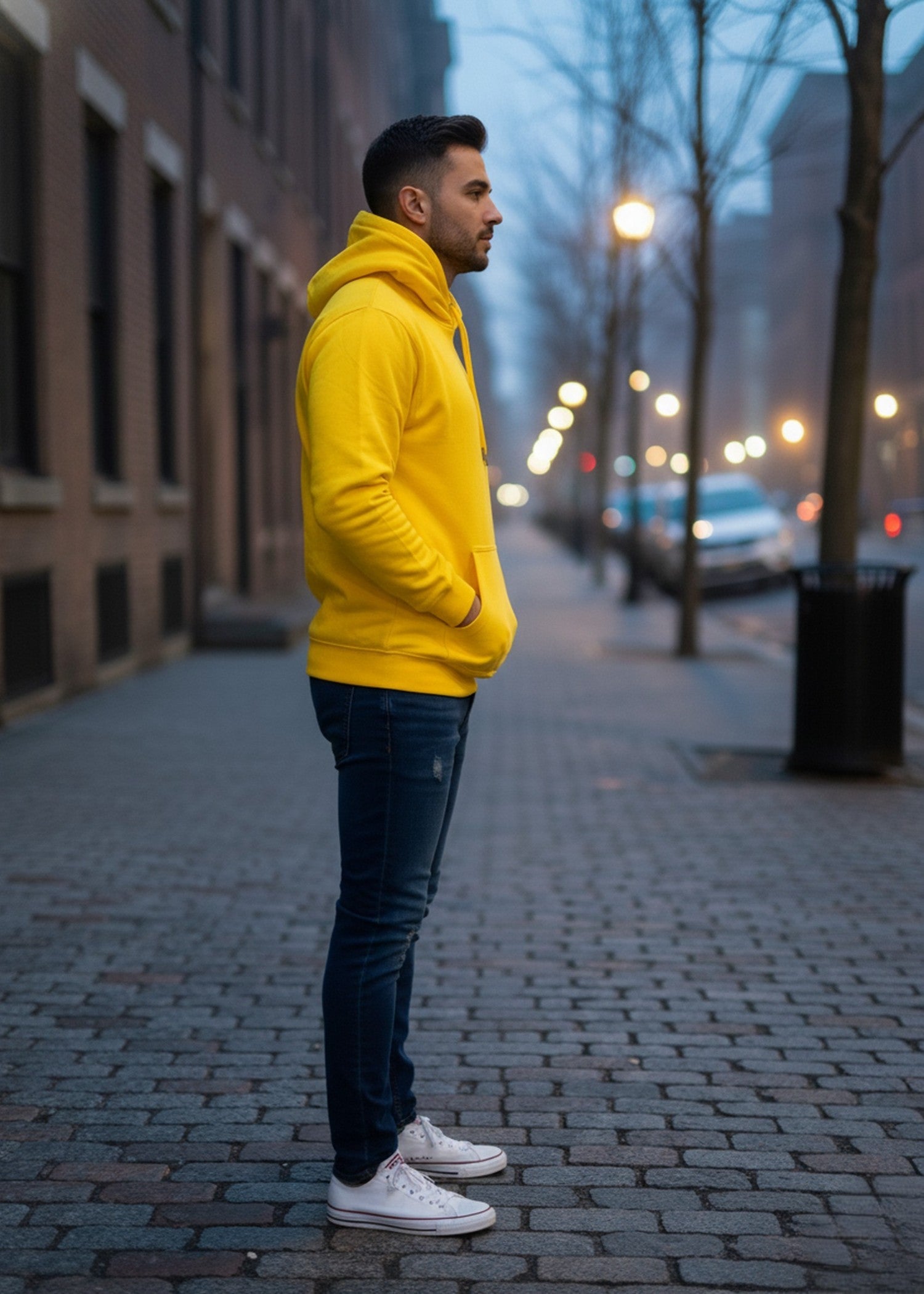 polycotton Hoodie in Yellow