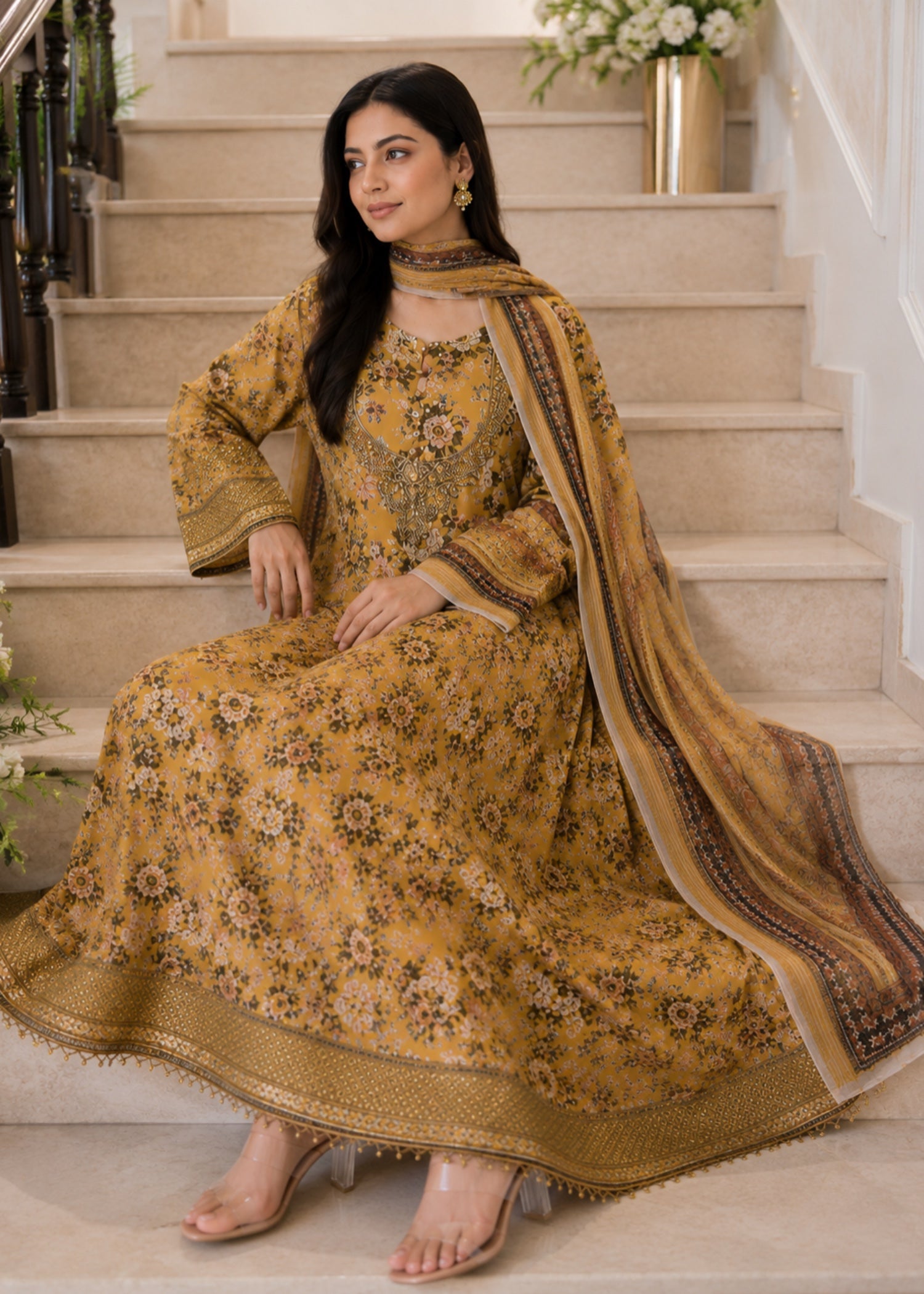 lawn Pishwas in Blonde
