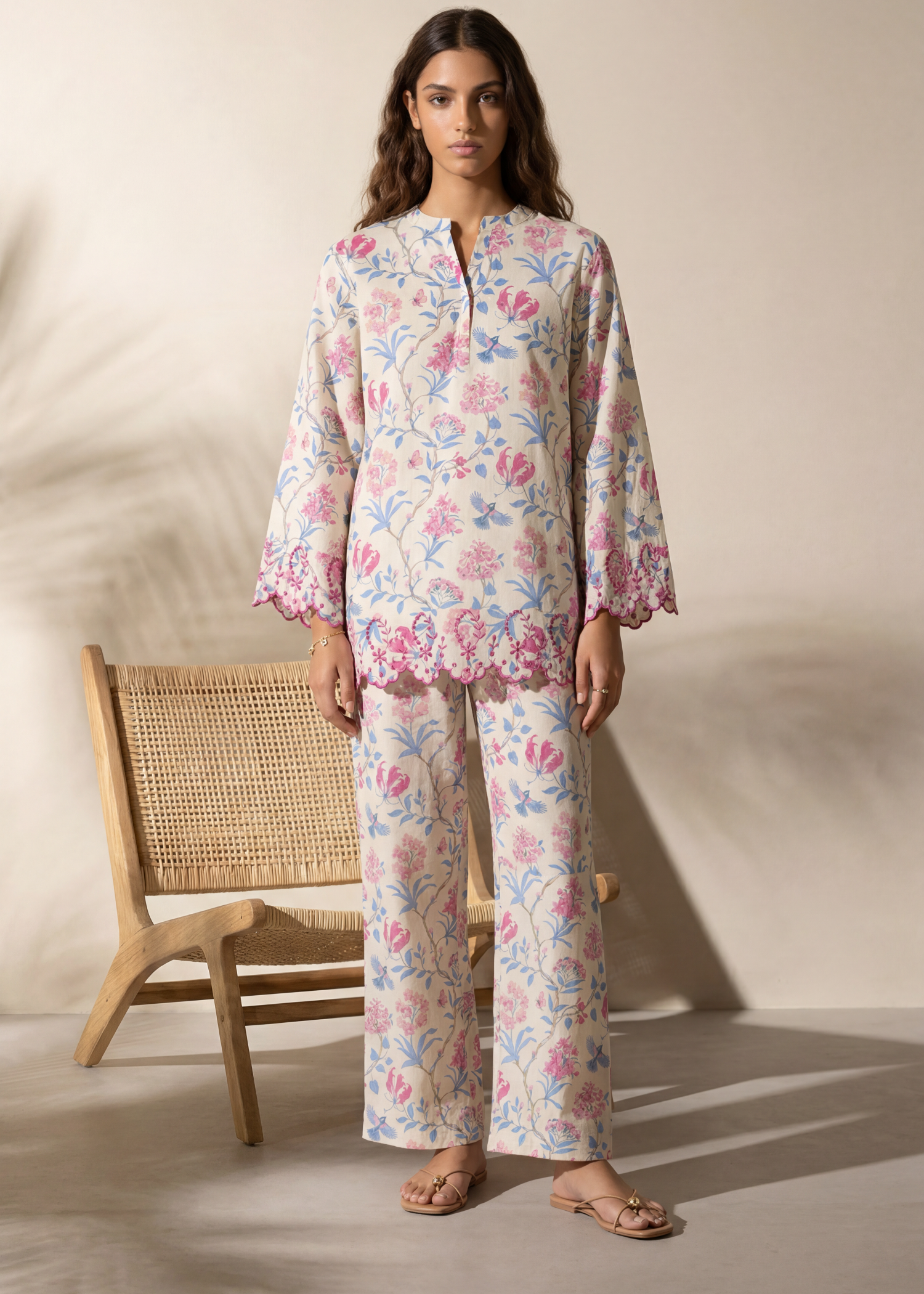lawn Co ord Sets in Off-white