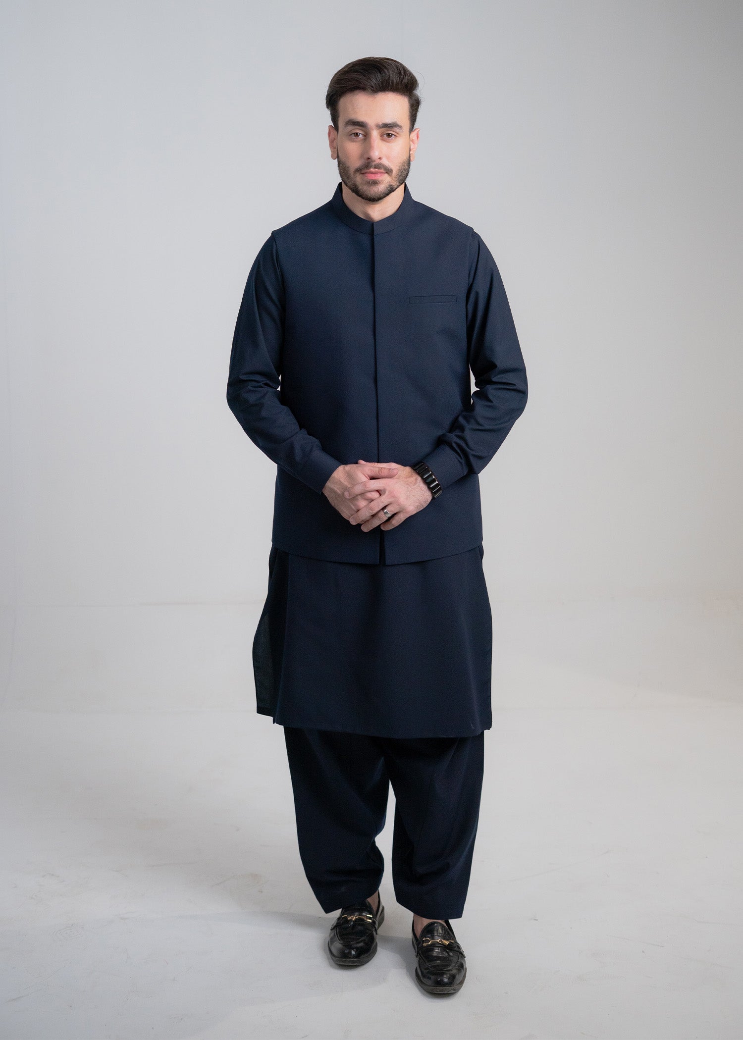 wash & wear Waistcoat in Navy blue