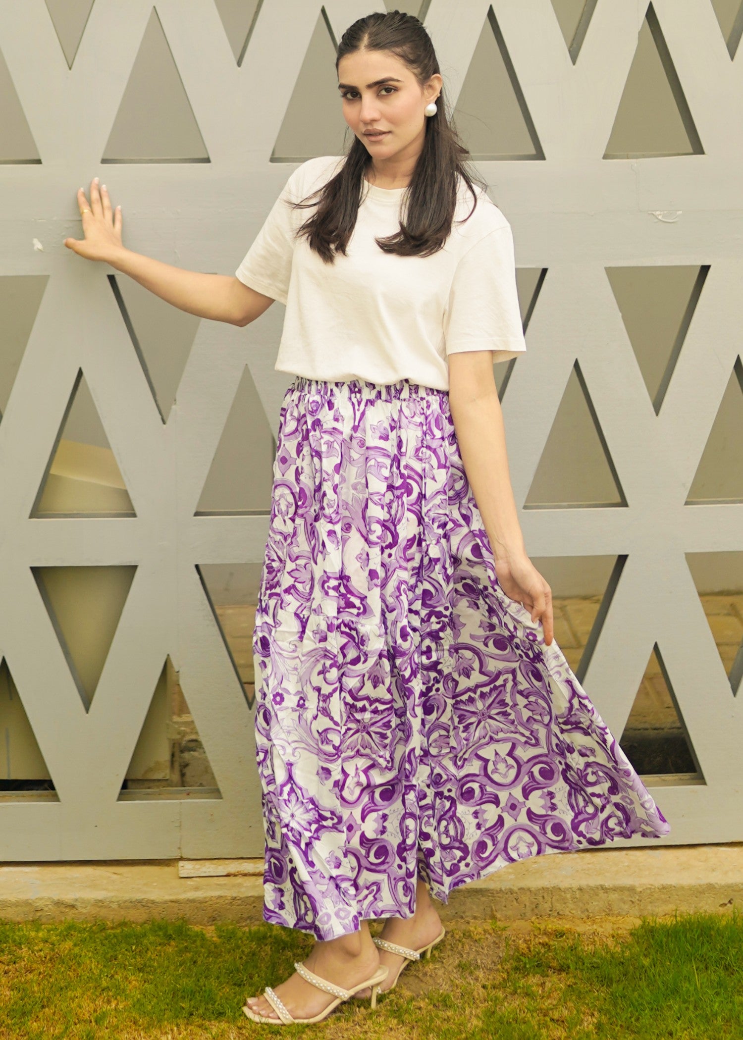 pure cotton Skirt in White