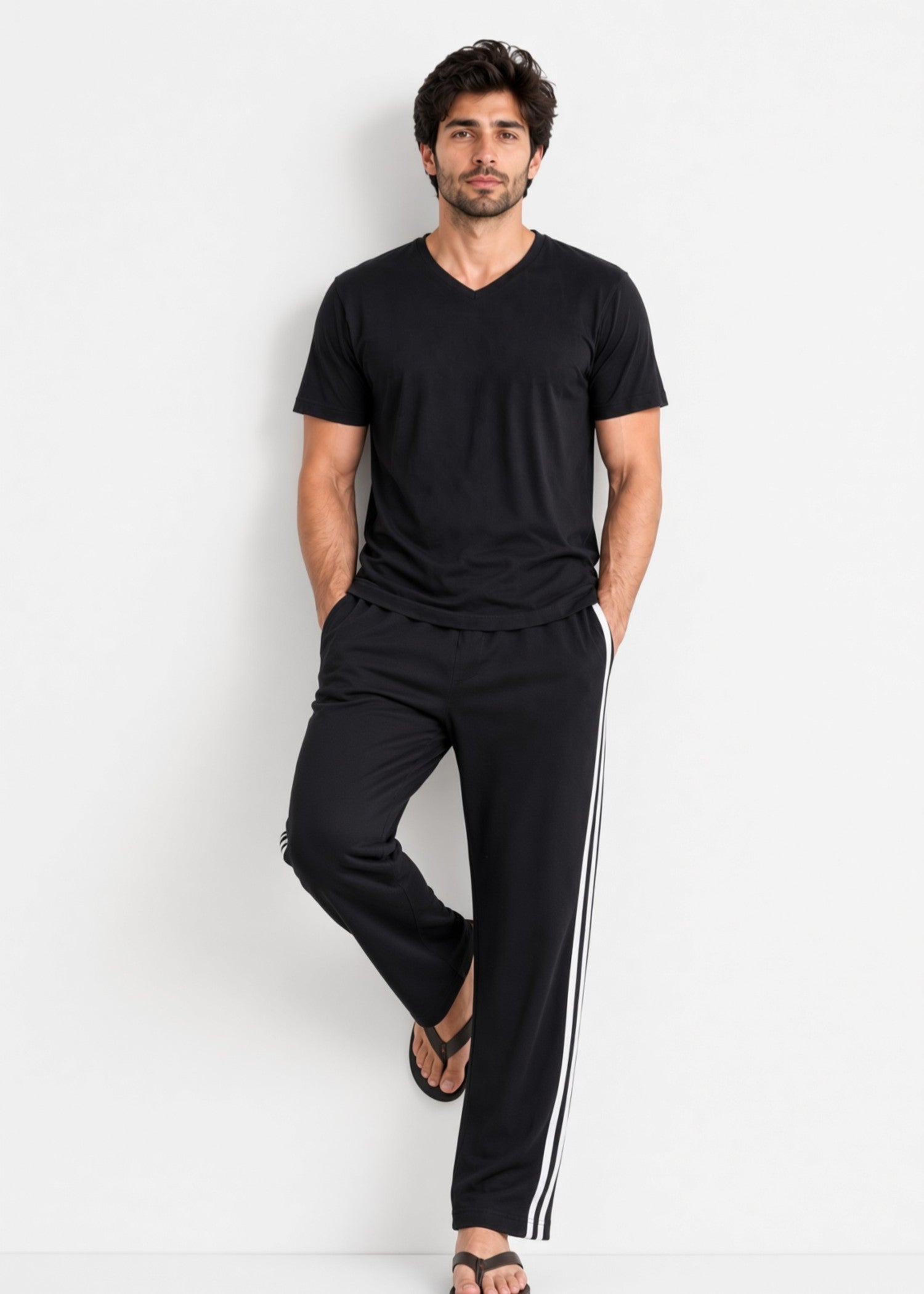 cotton jersey Tracksuit in Black