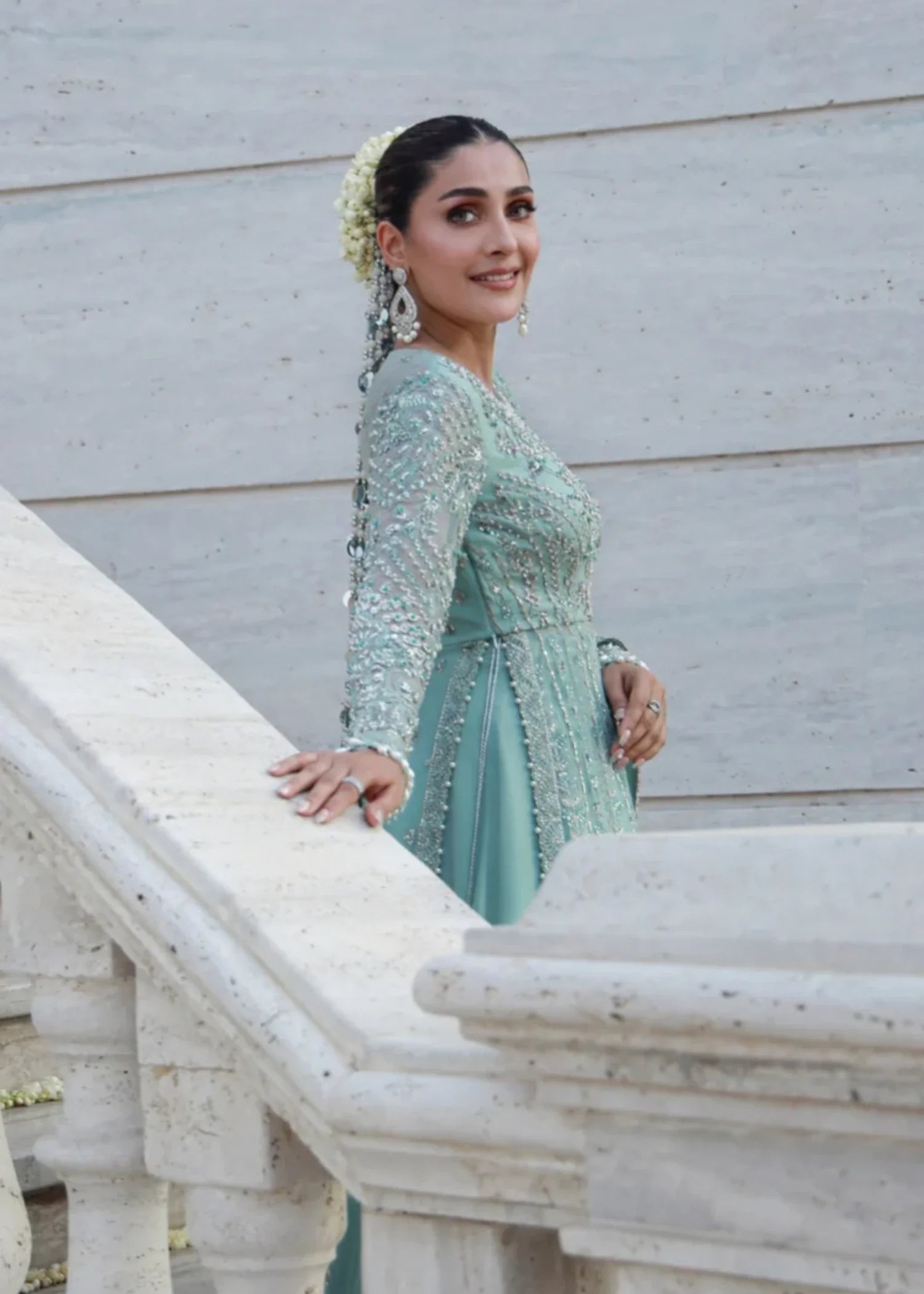 chiffon Sharara in Aquamarine