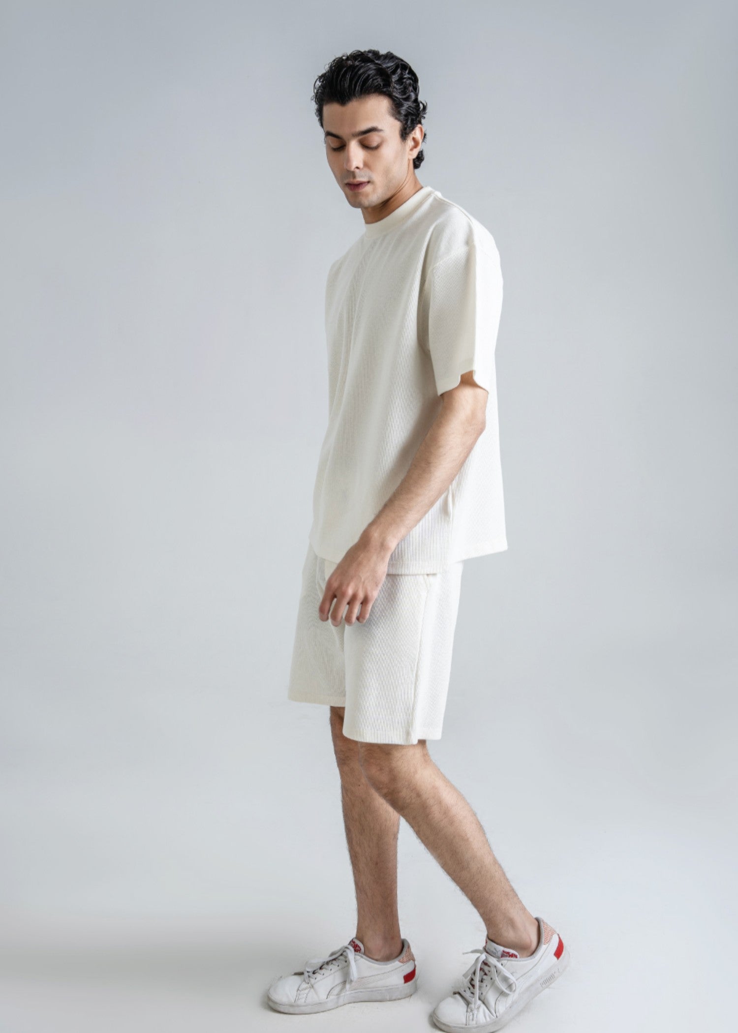 jacquard T Shirt in Off-white