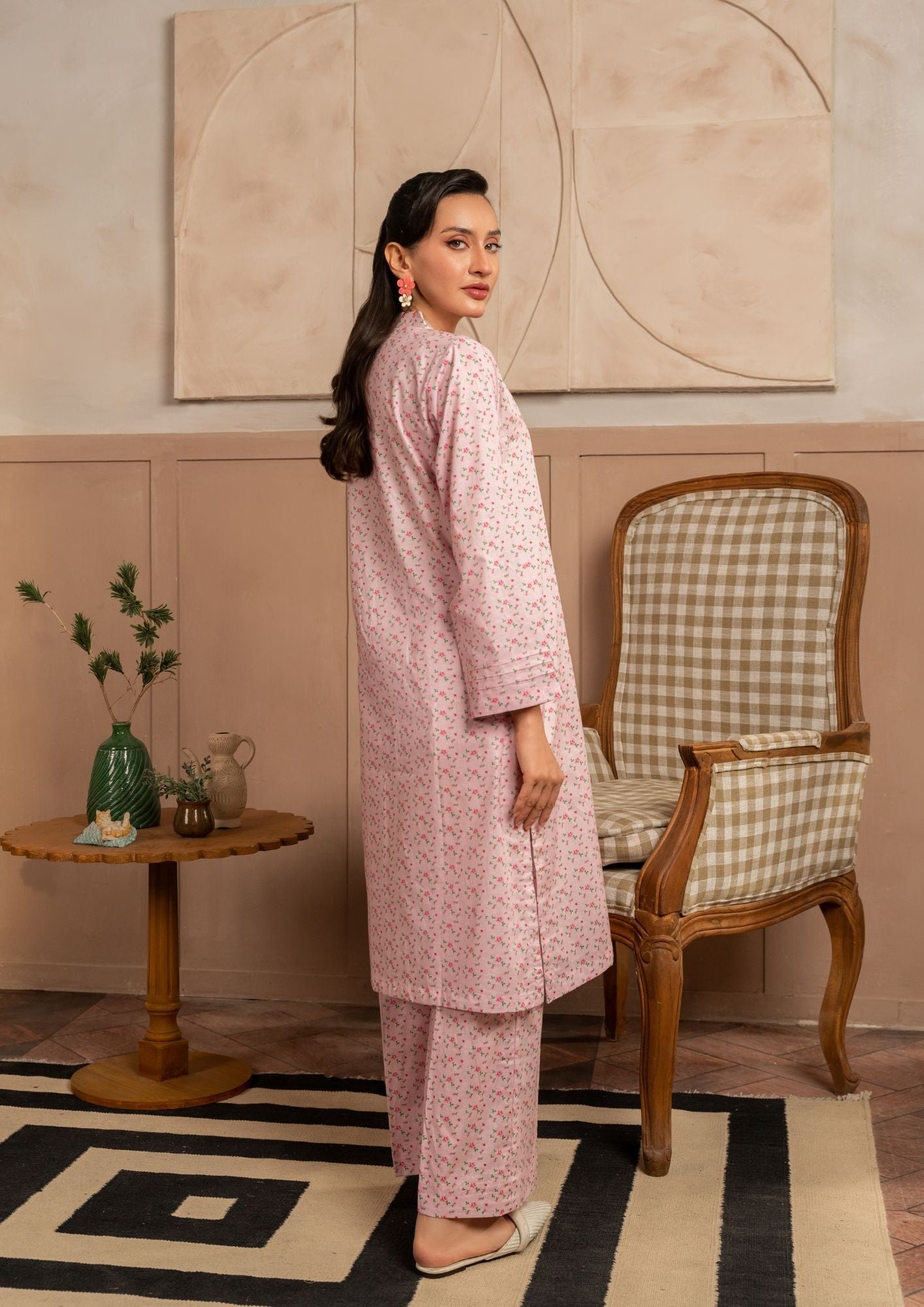 lawn Co Ord Sets in Baby pink