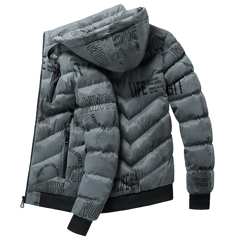 Men'S Winter Hooded plus Fleece Padded Coat