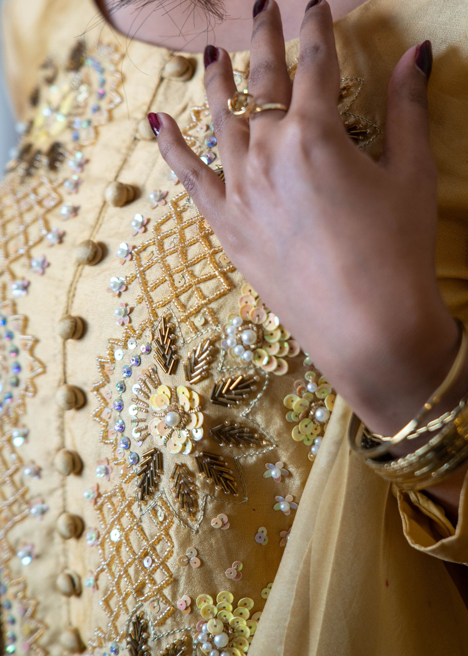 silk Kurta Set in Mellow yellow