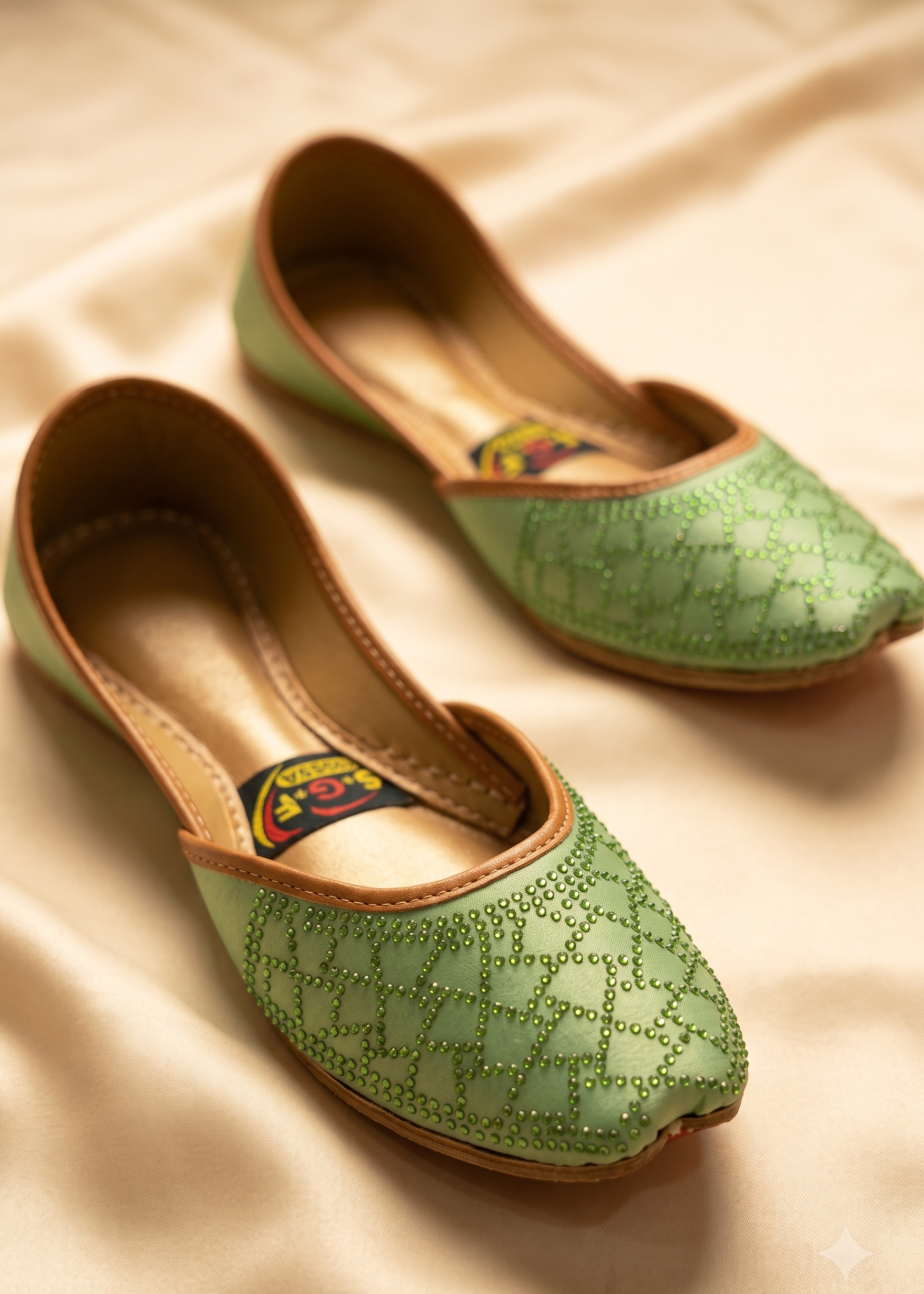 Khussa in Mint green by - High Quality Women Khussa BJB5841