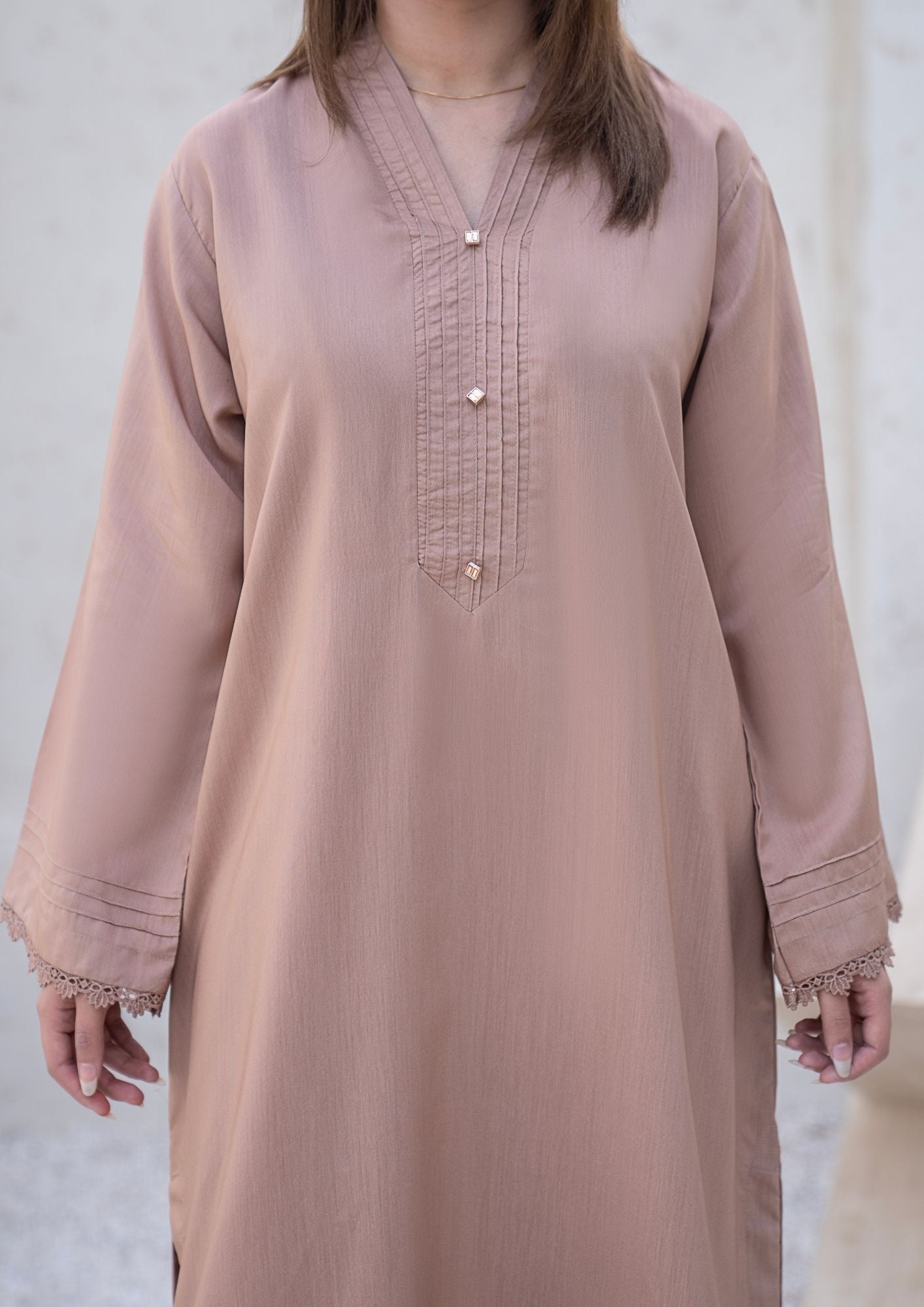 viscose raw silk Kurta Set in Camel brown