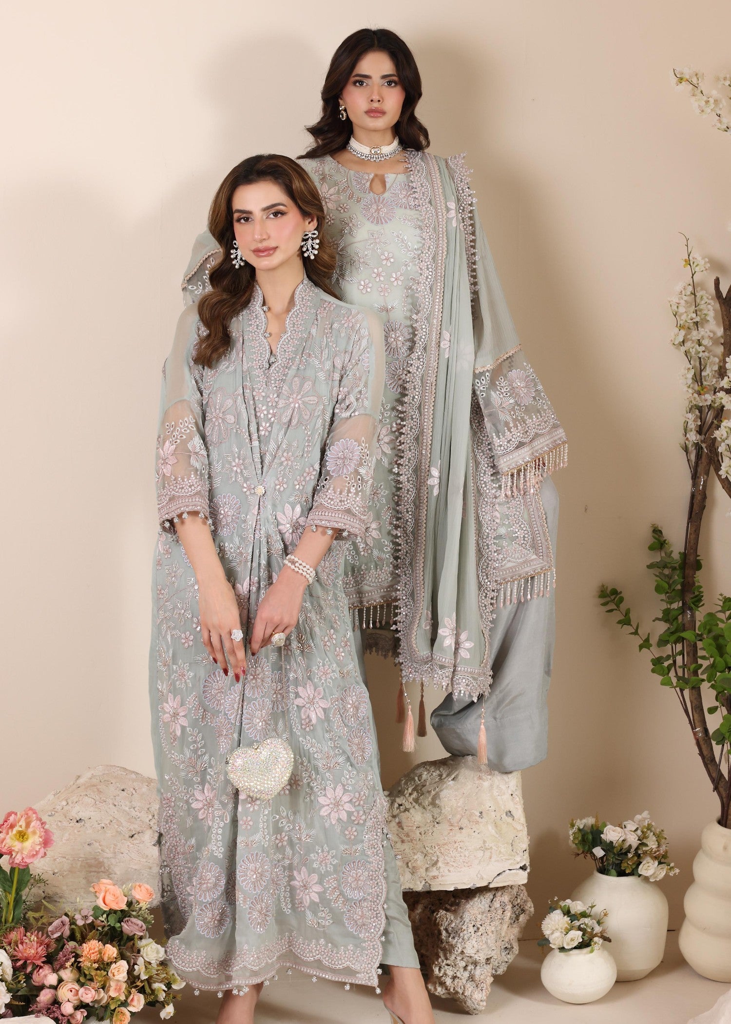 chiffon Unstitched in Ash grey