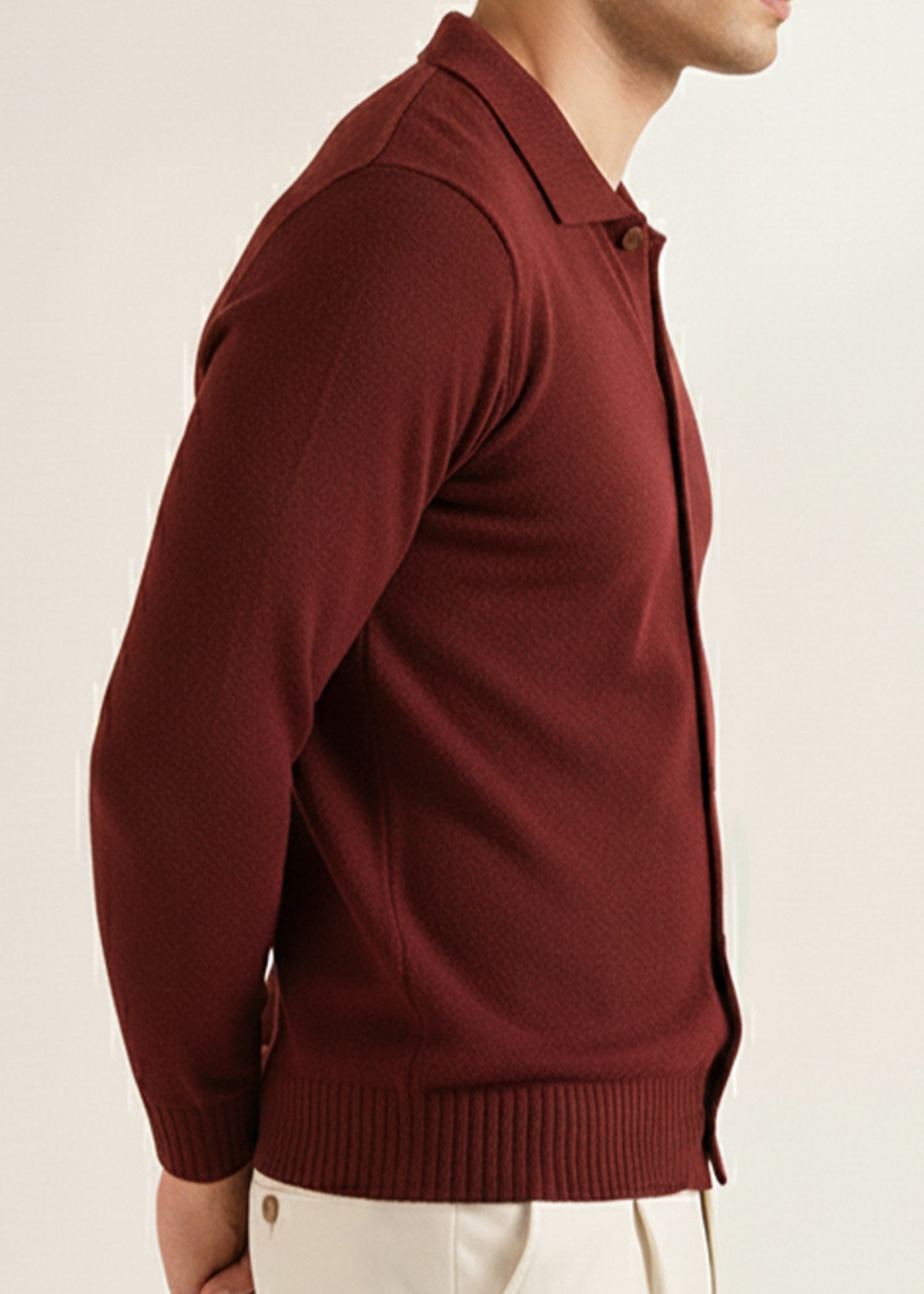 cotton Sweater in Maroon