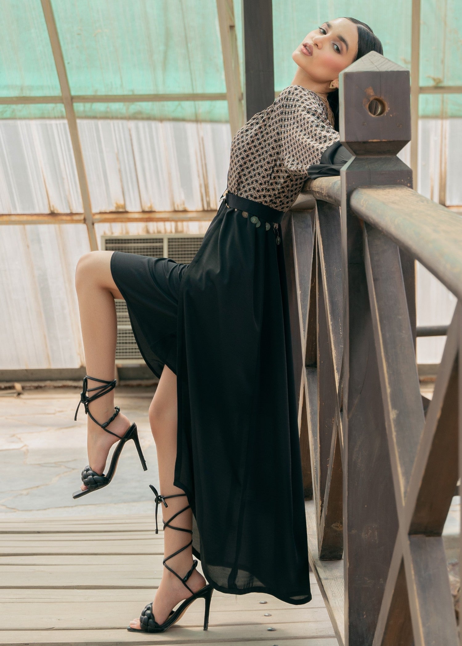 georgette Gown in Black