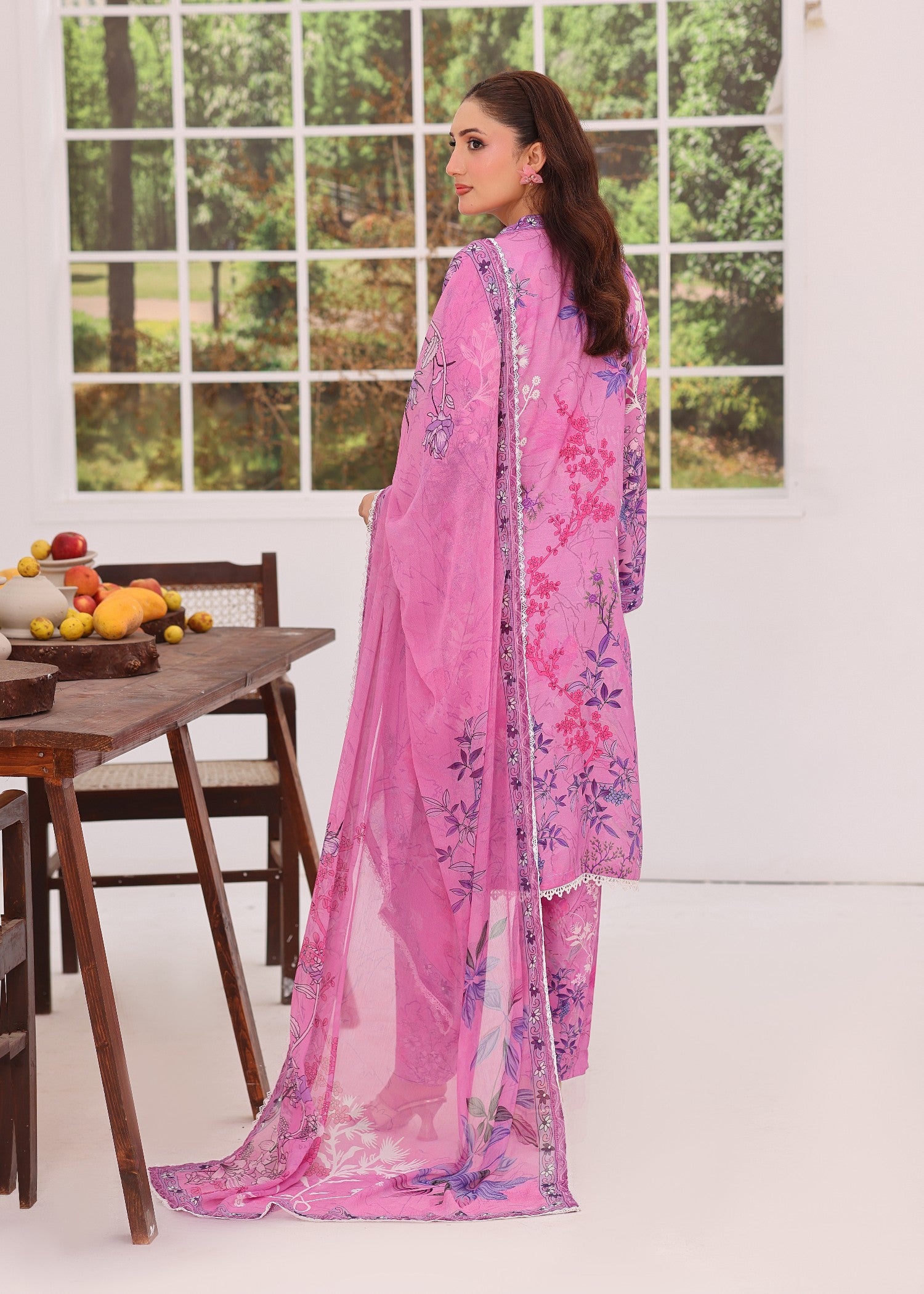 viscose raw silk Kurta Set in Pink