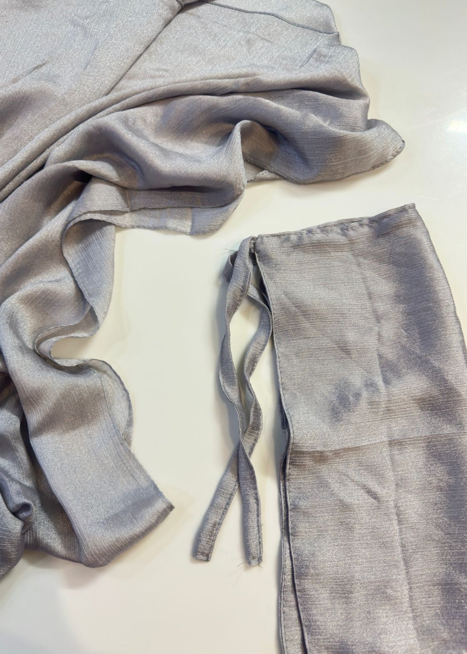 banarsi silk Hijab in Silver