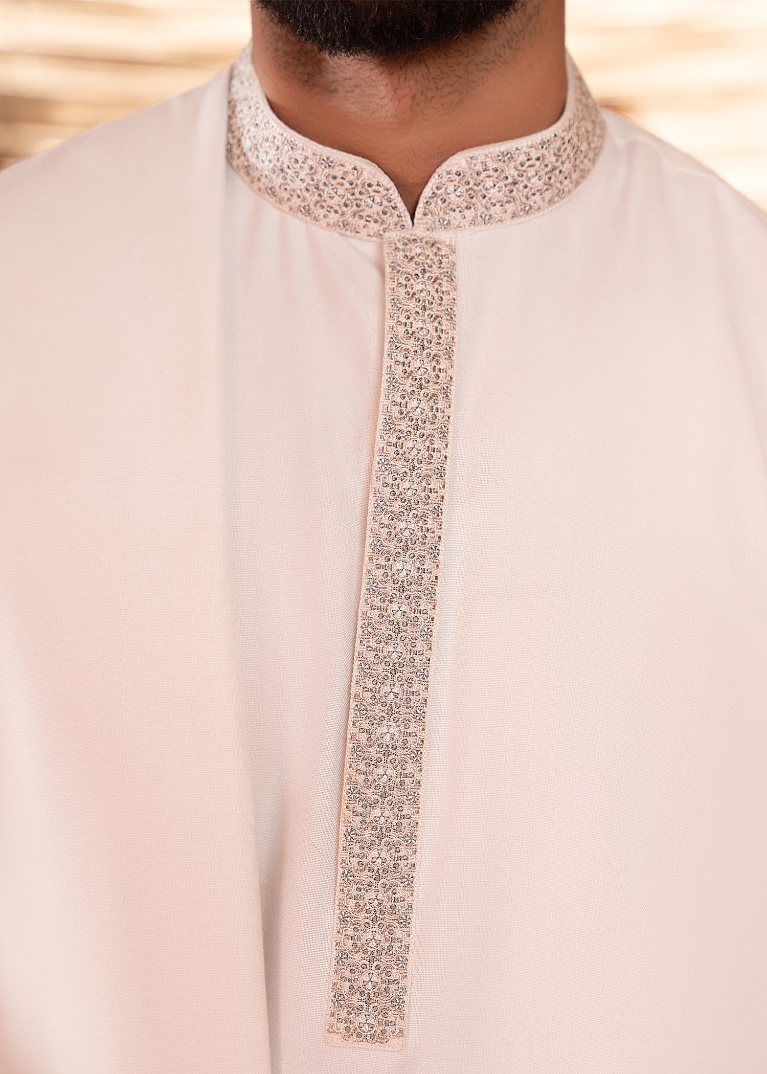 wool Shalwar Kameez in Off-white