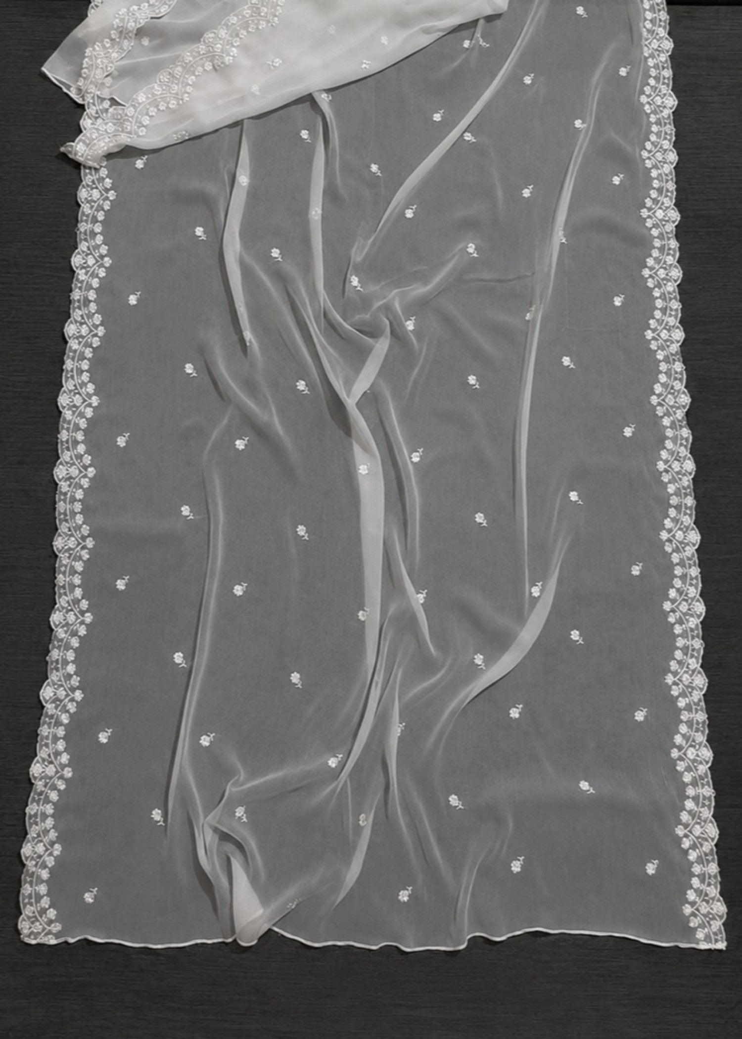 Dupatta in White Color by - Trendy Women Dupatta ZKT5353