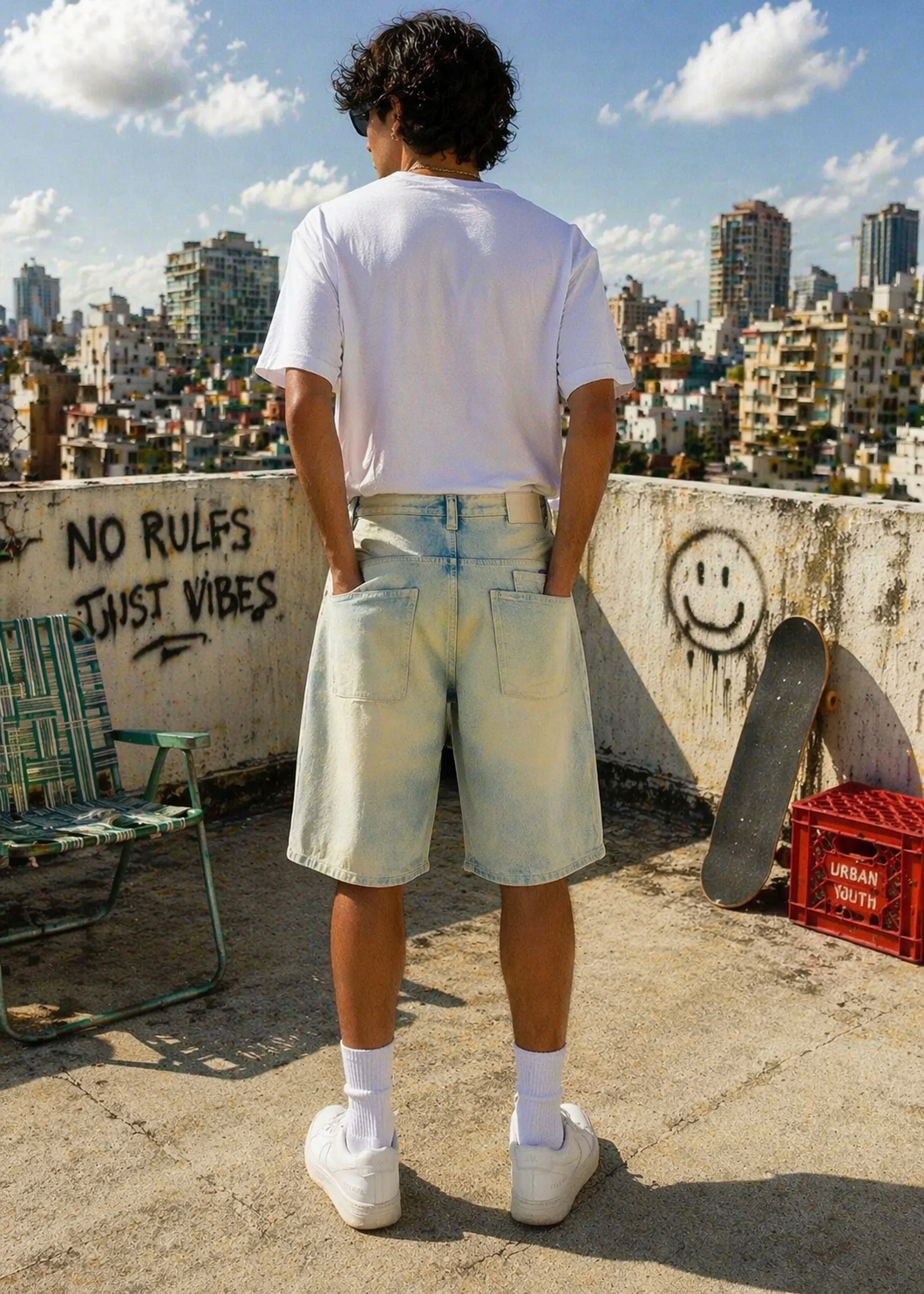 denim Shorts in Light blue by FLO Nine99