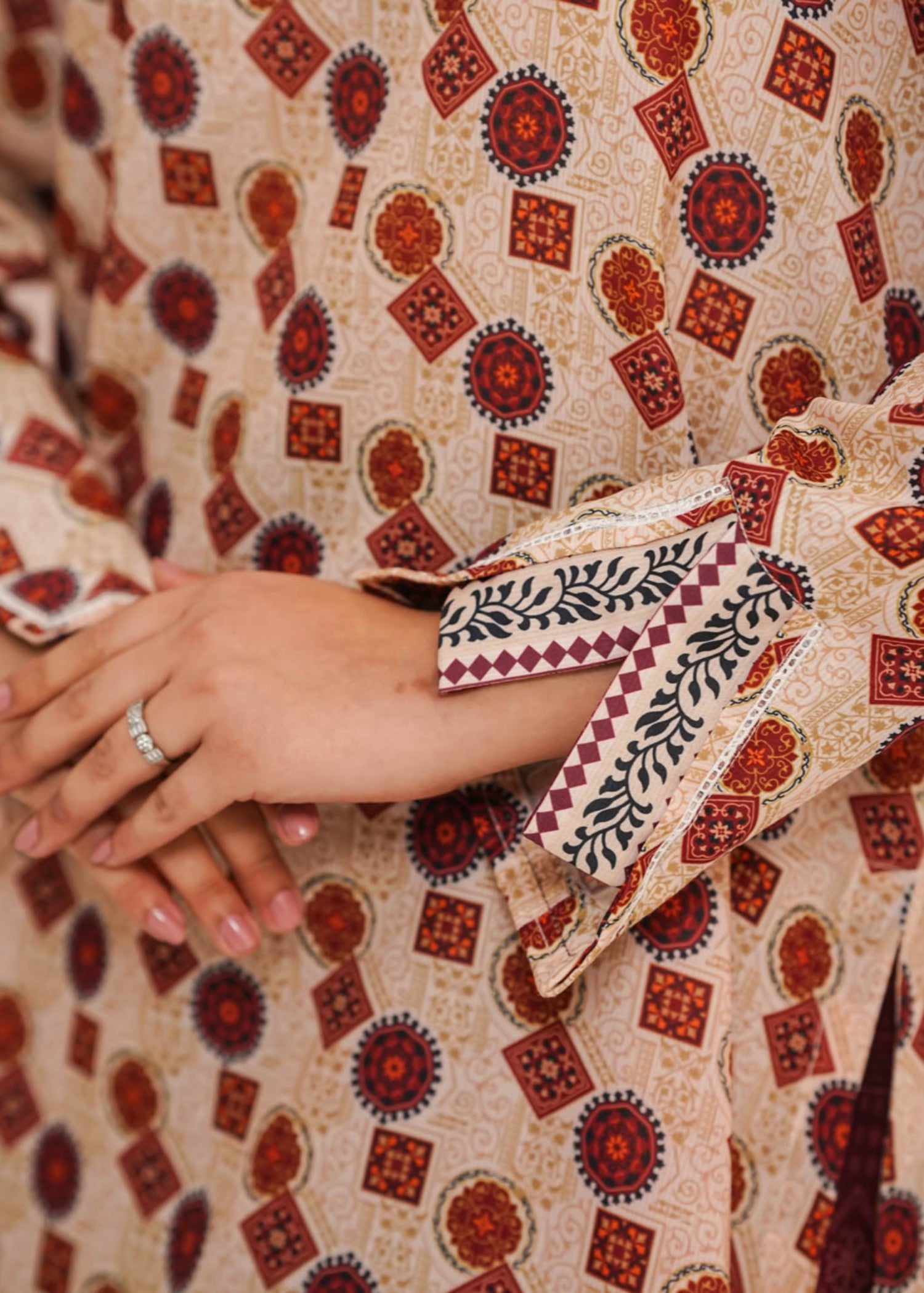 dobby Kurta Set in Multi
