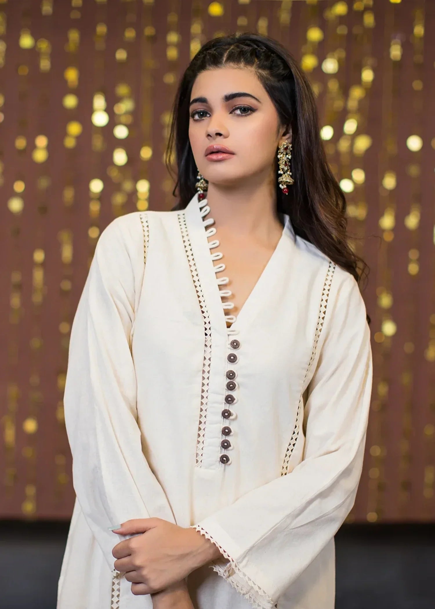 cotton Kurti in Off-white
