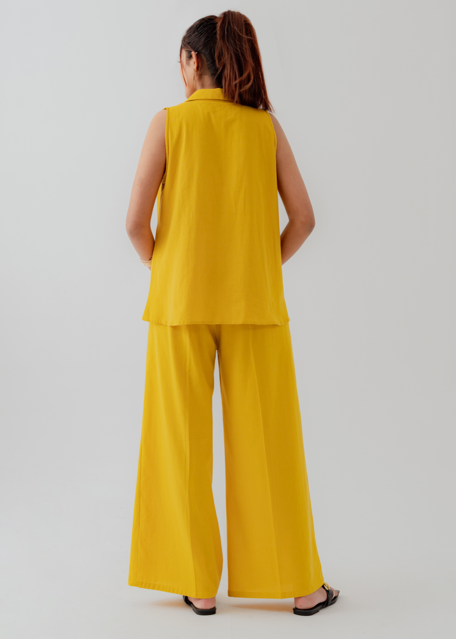 cotton Trousers in Mustard