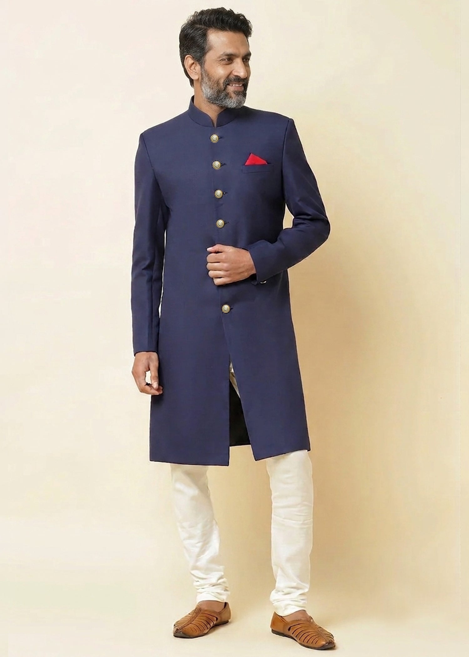 suiting Sherwani in Navy blue