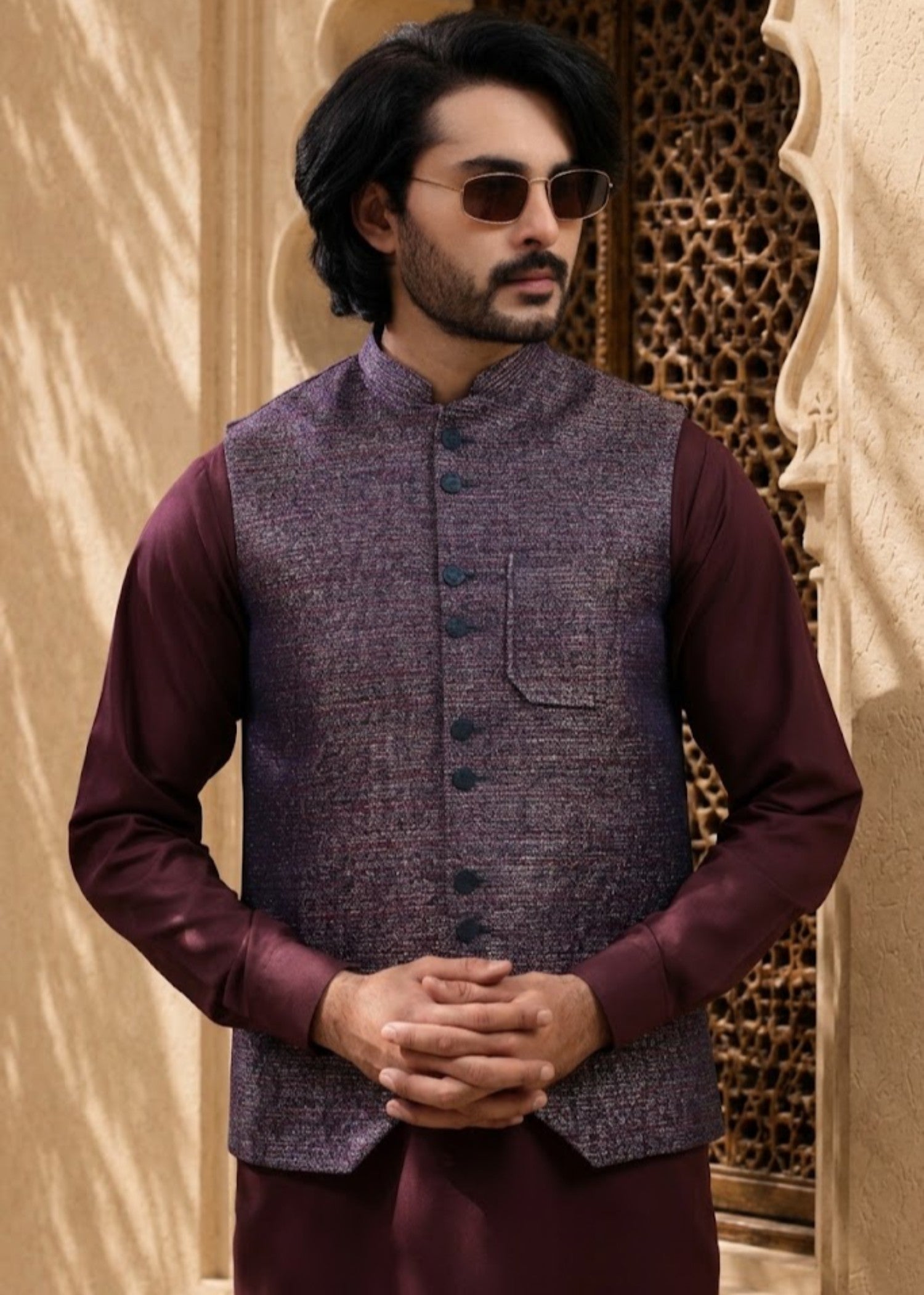 suiting Waistcoat in Deep purple by The Great Masters (TGM)
