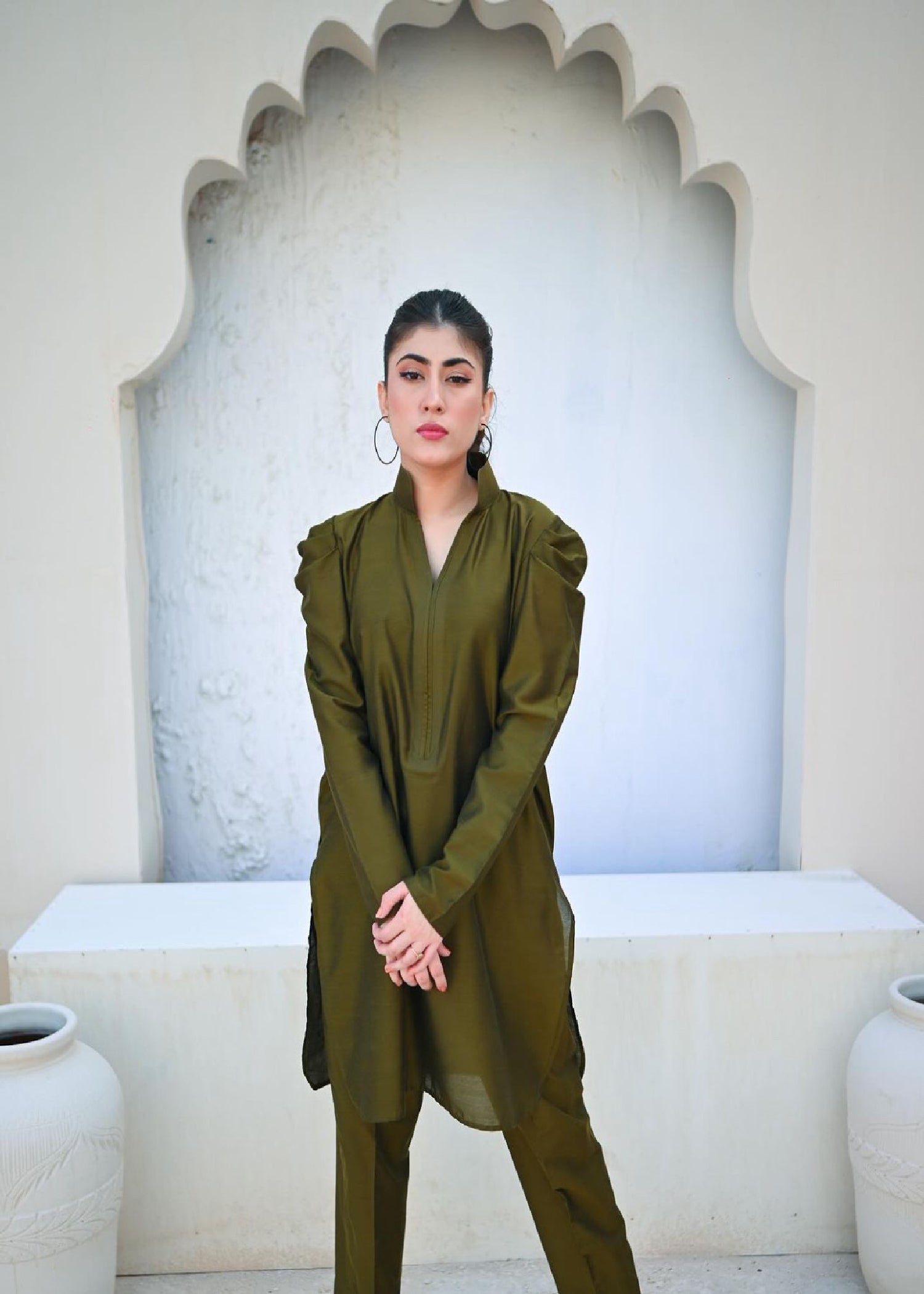 cotton Co Ord Sets in Olive green