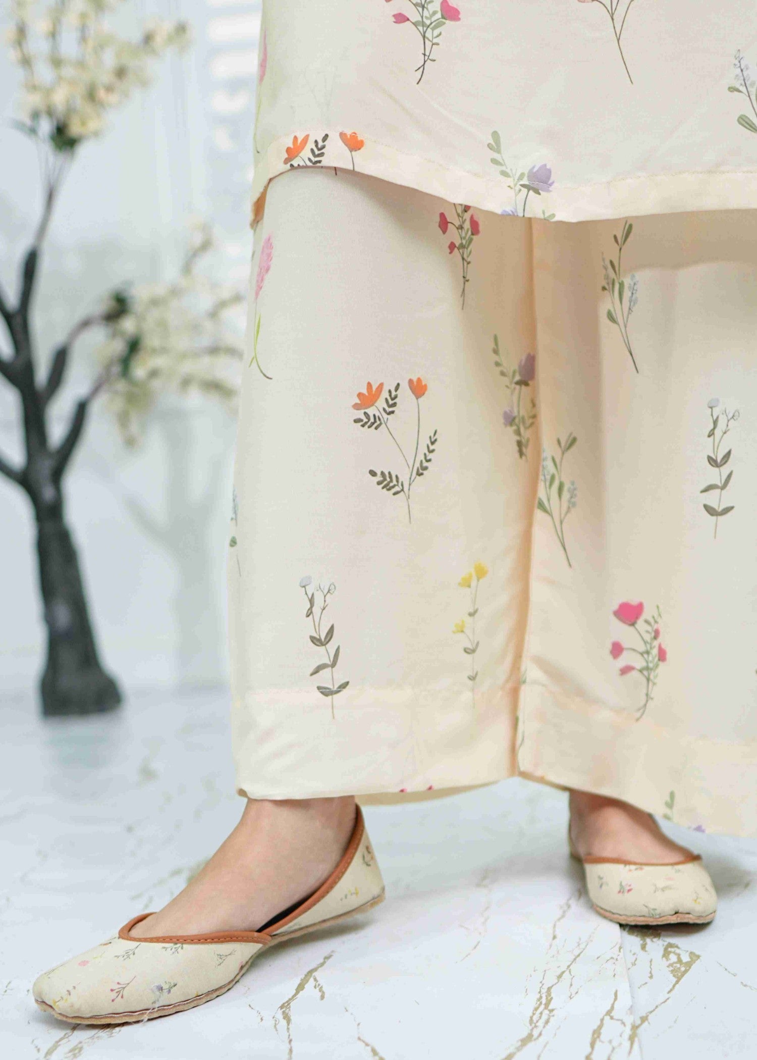 swiss lawn Co Ord Sets in Cream