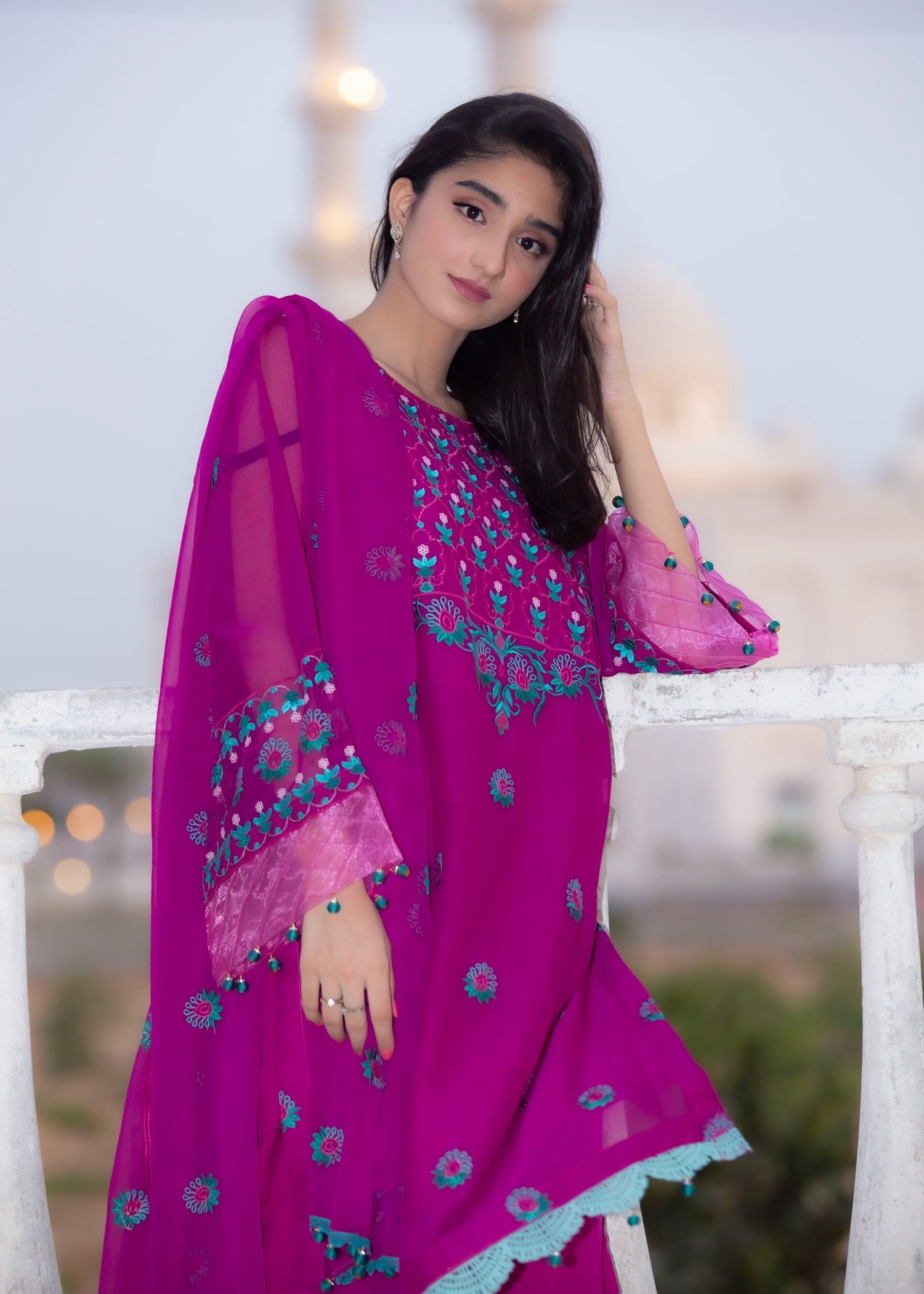 chiffon Unstitched in Magenta haze