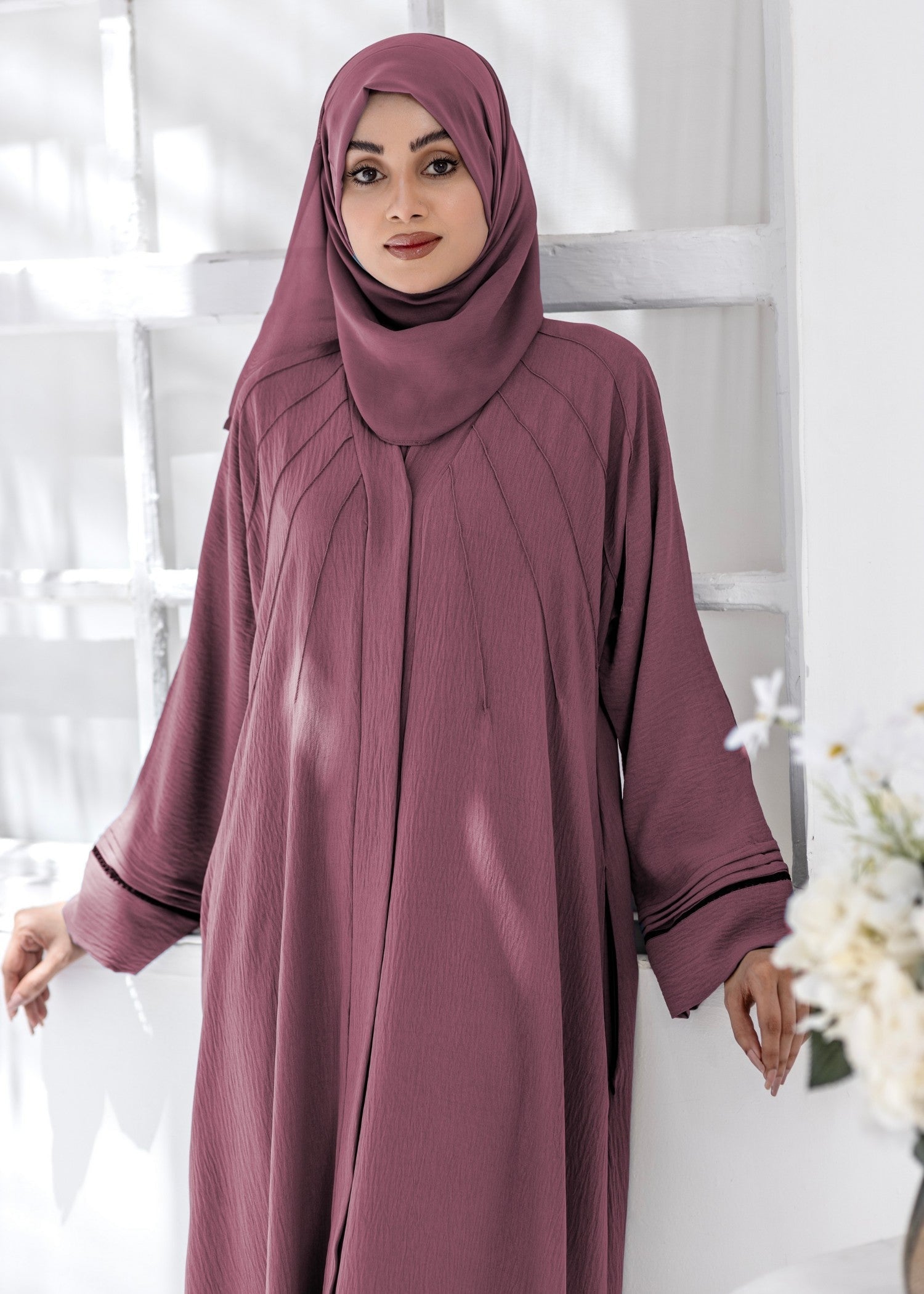 georgette Abaya in Plum