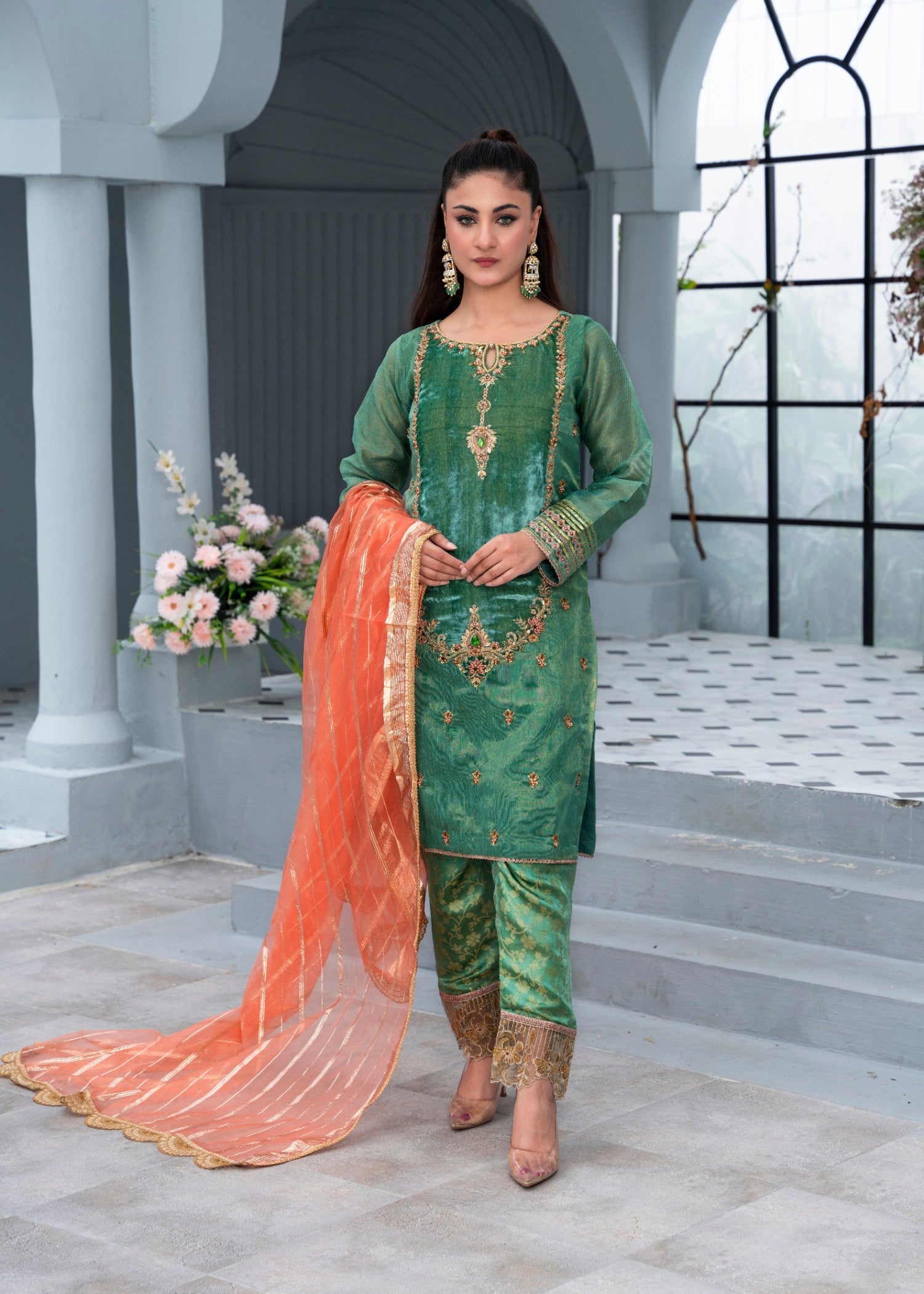 masuri Kurta Set in Green