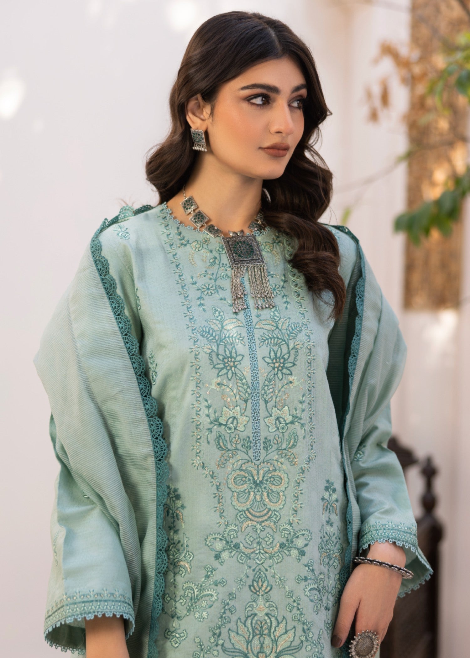 jacquard Unstitched in Pastel green