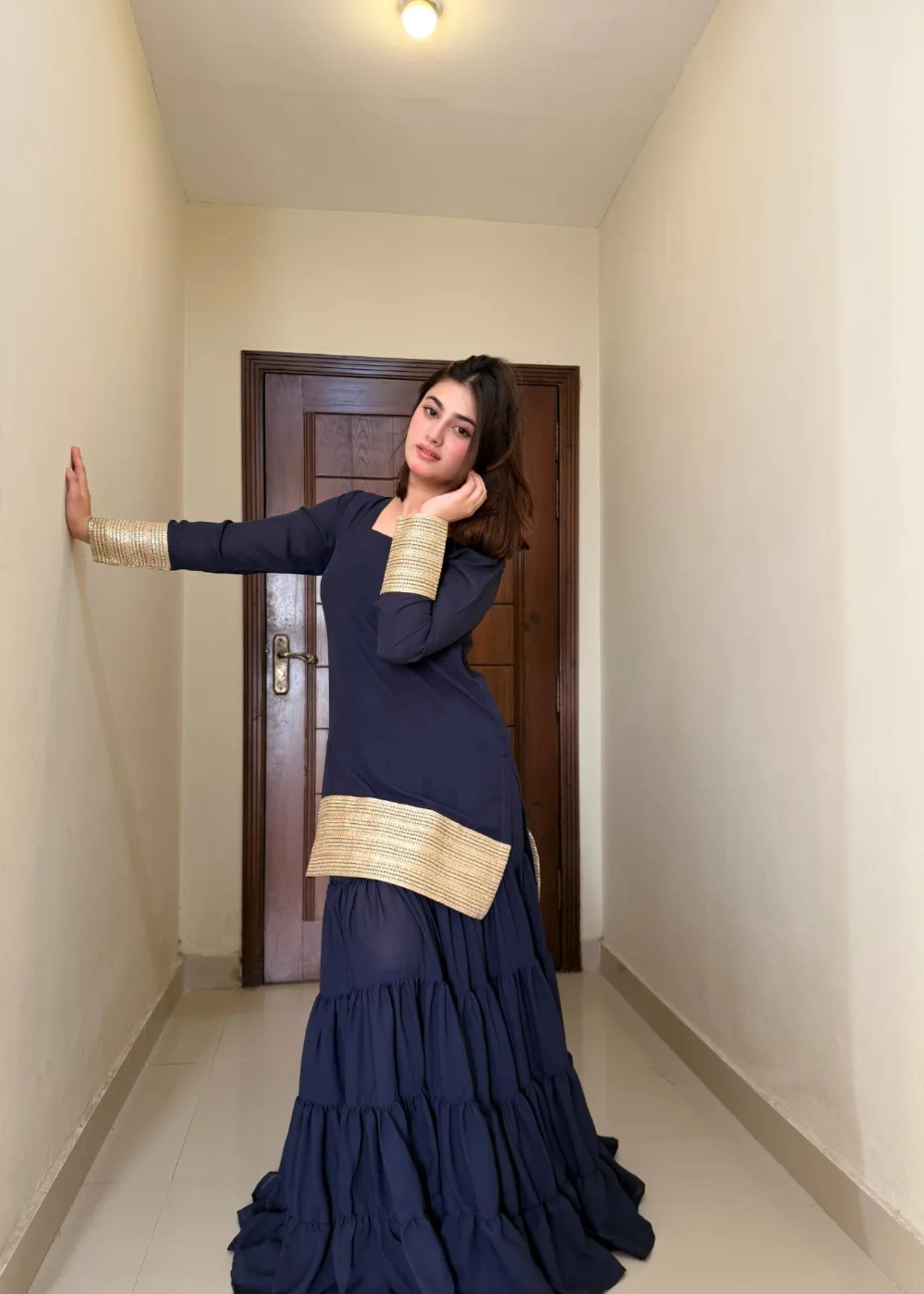 georgette Gharara in Midnight blue