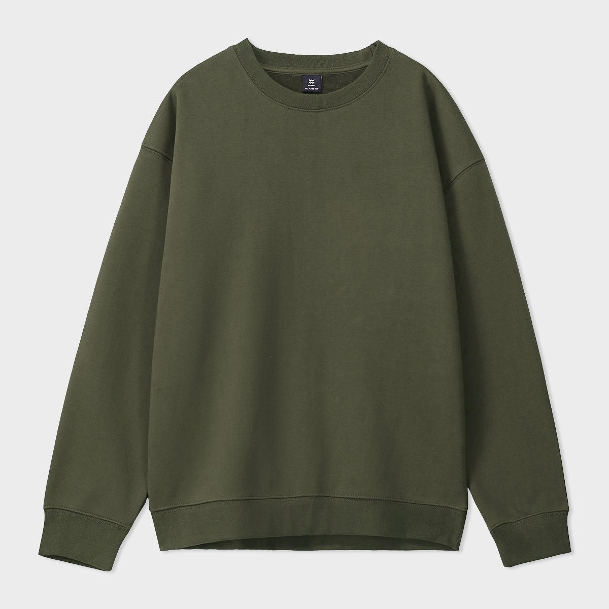 polycotton Sweatshirt in Olive green