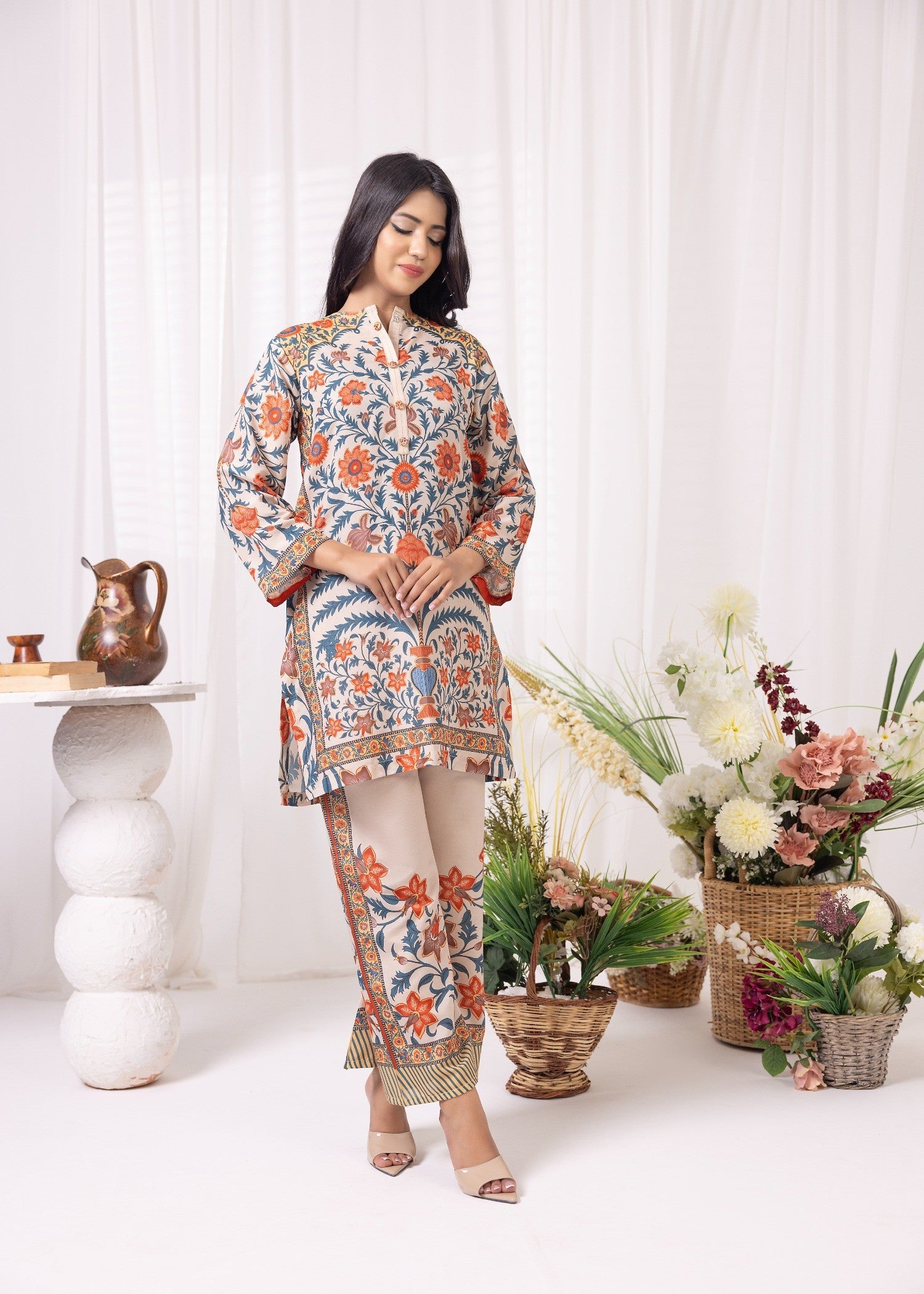 crepe Co Ord Sets in Orange
