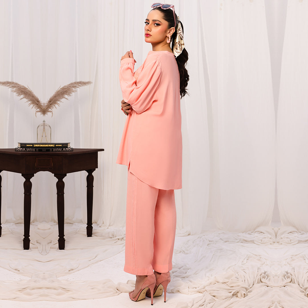 viscose Co Ord Sets in Peach pink