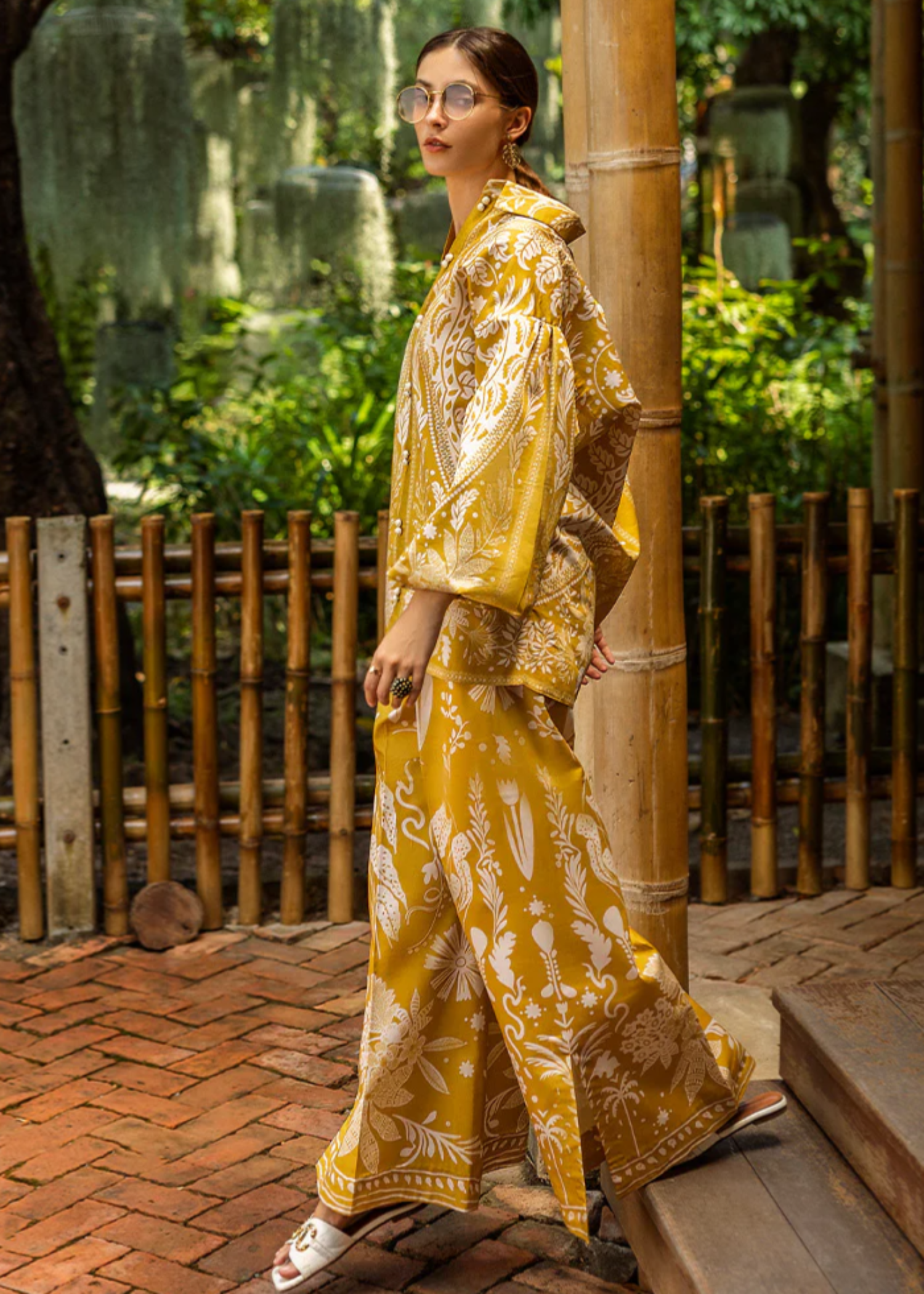 blended satin Co ord Sets in Mellow yellow