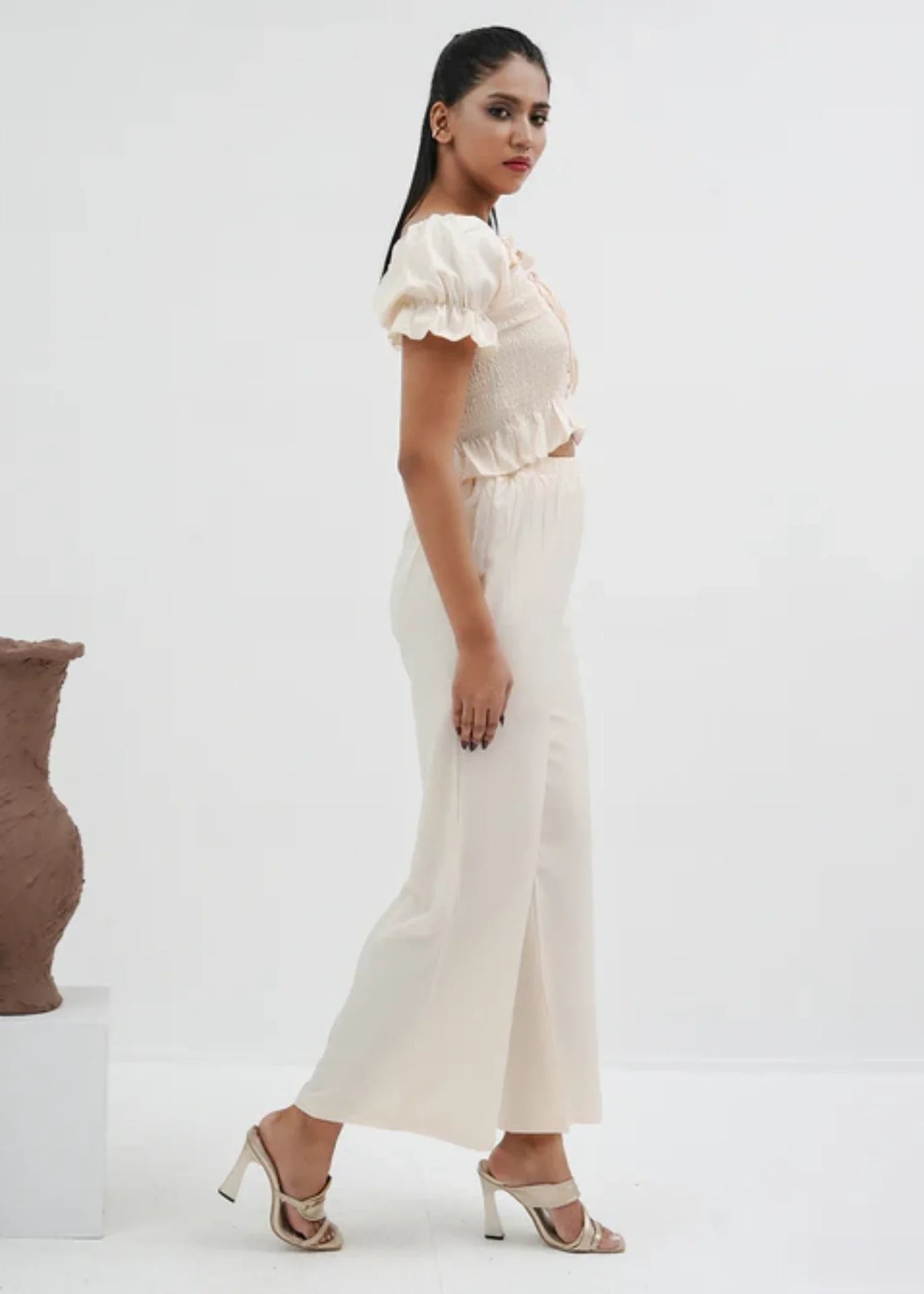 chiffon Co Ord Sets in Off-white
