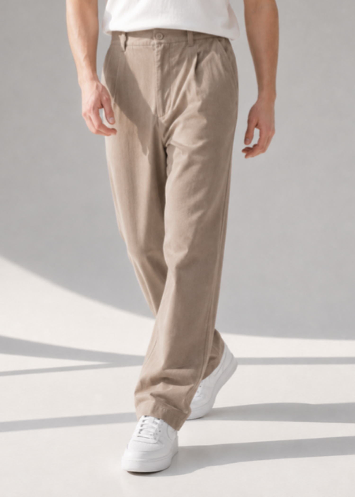 blended linen Pants in Beige