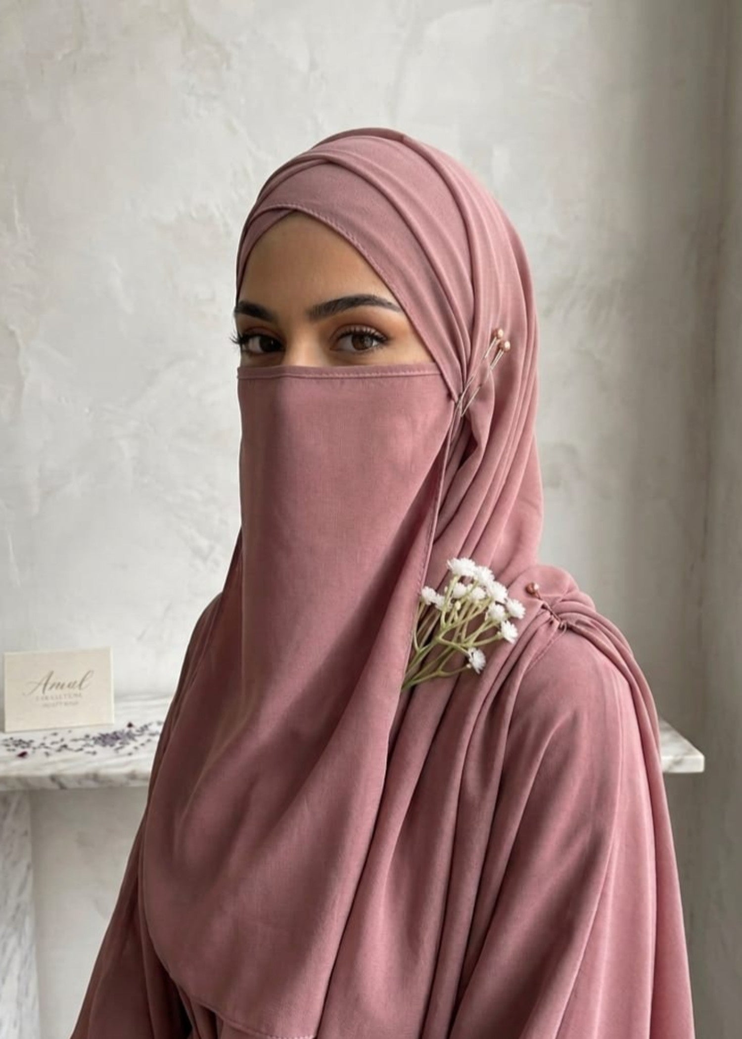 georgette Veil in Salmon pink