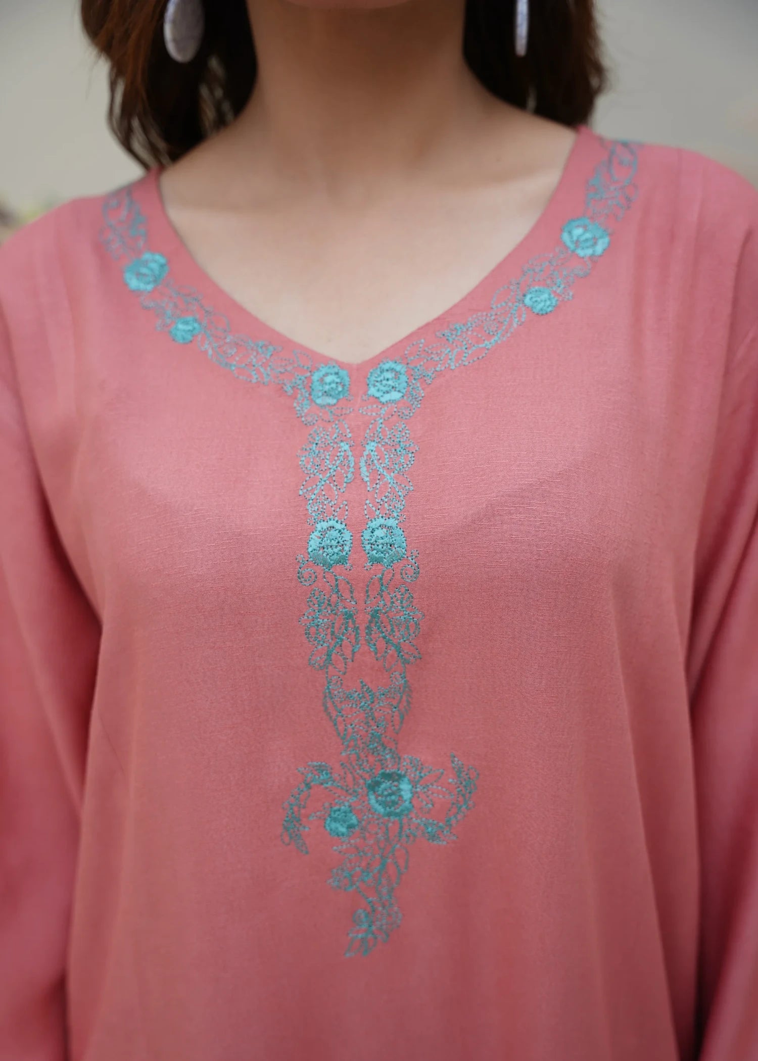 silk karandi Kurta Set in Blush pink