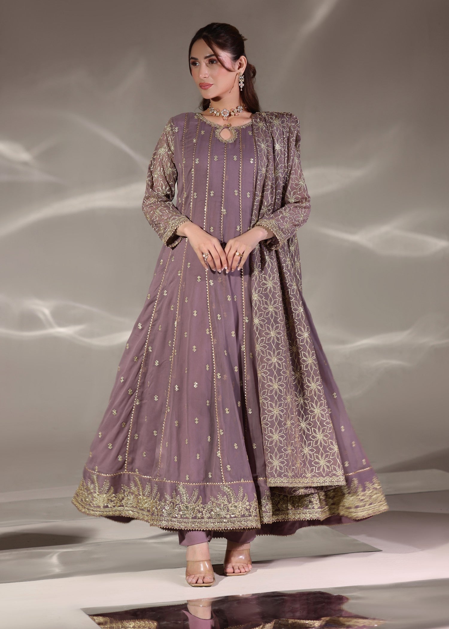 chiffon Maxi in Lavender pink