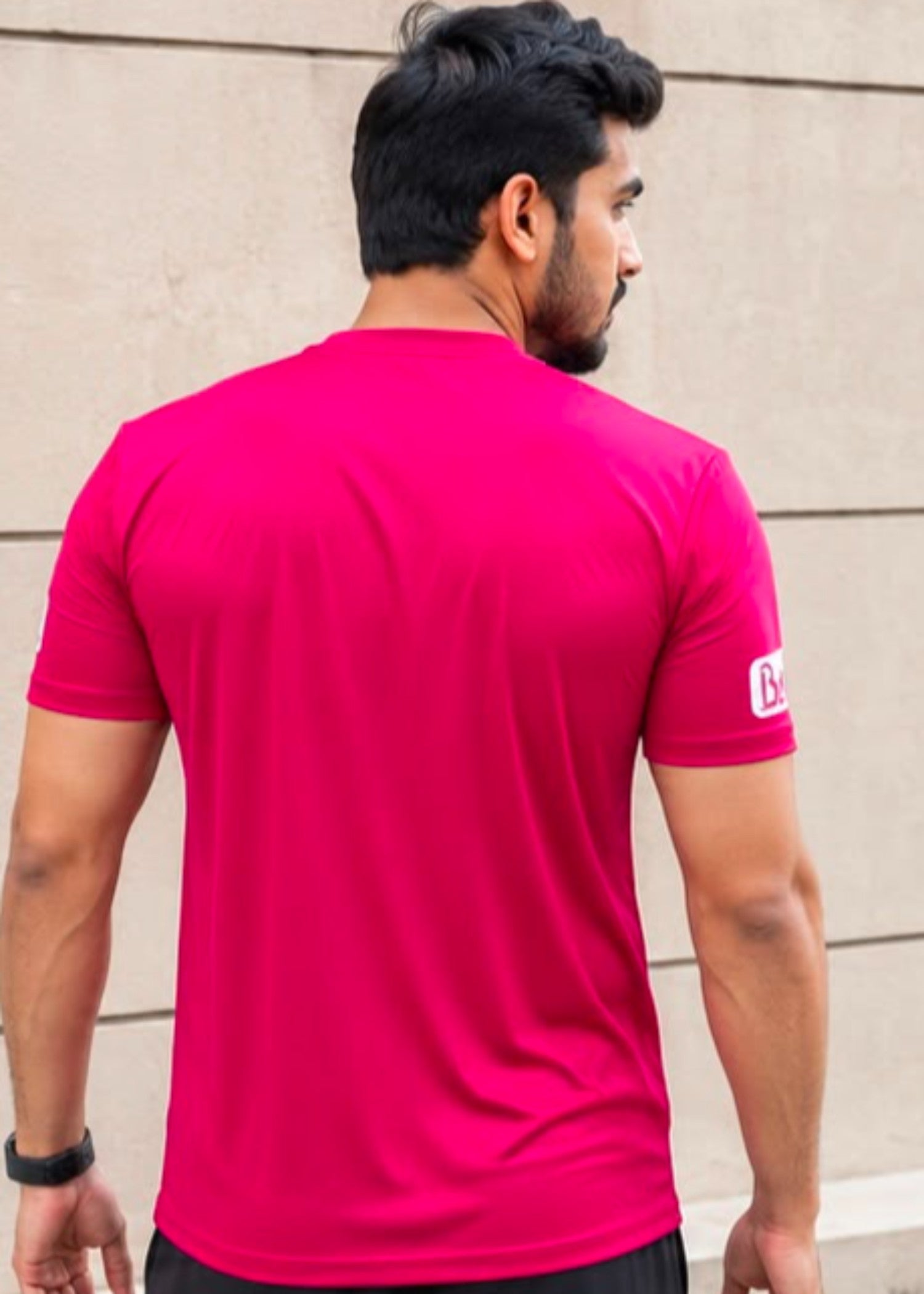 polyester-spandex T Shirt in Coral red